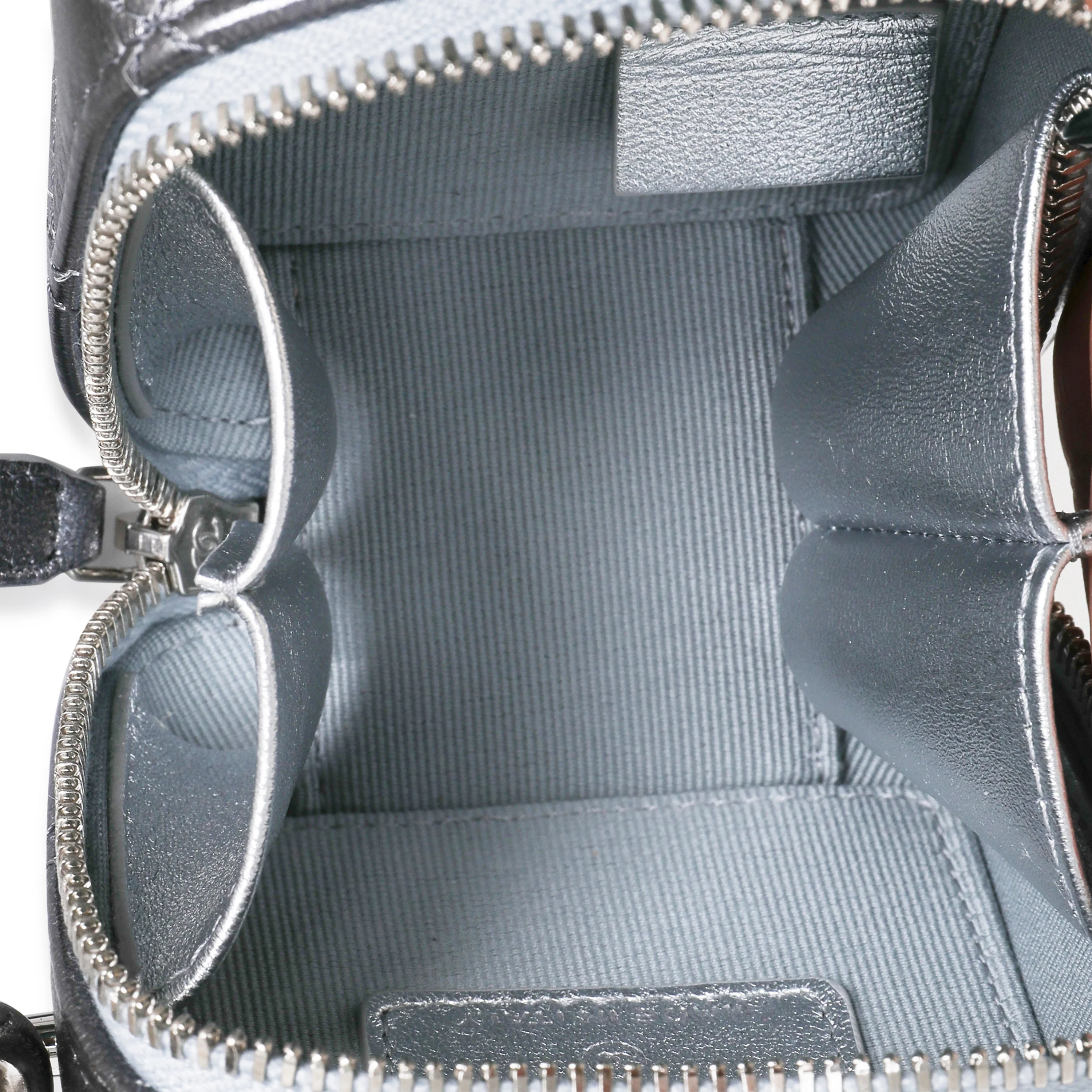 Metallic Lambskin Quilted Coco Punk Clutch With Chain - Image 6