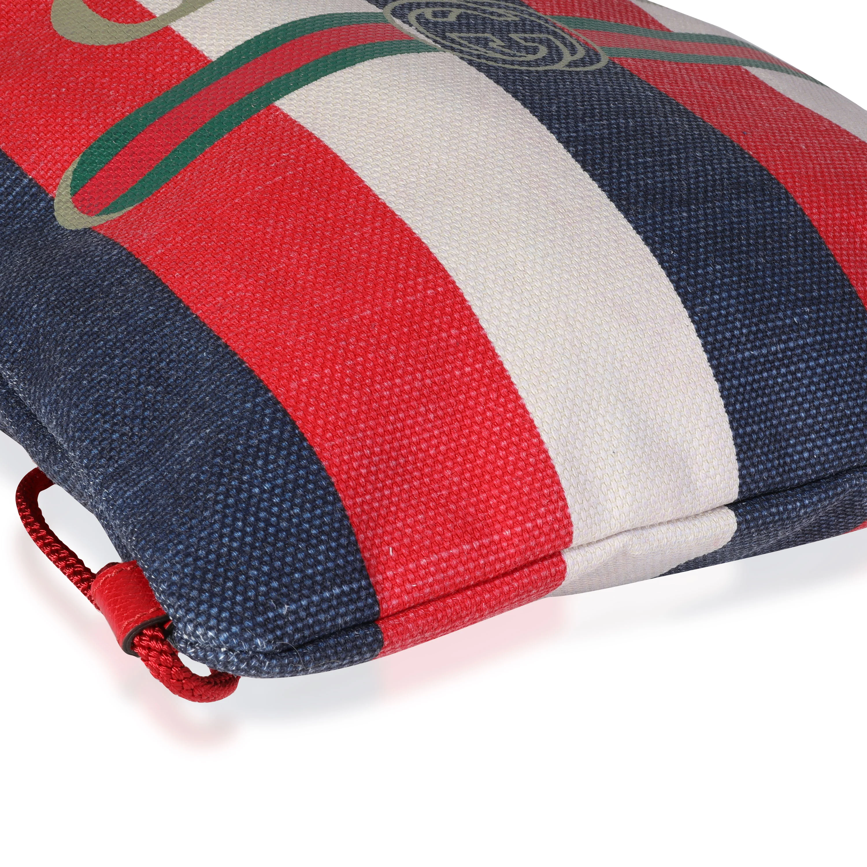 Red, White & Blue Striped Canvas Sylvie Drawstring Backpack Tote - Image 6