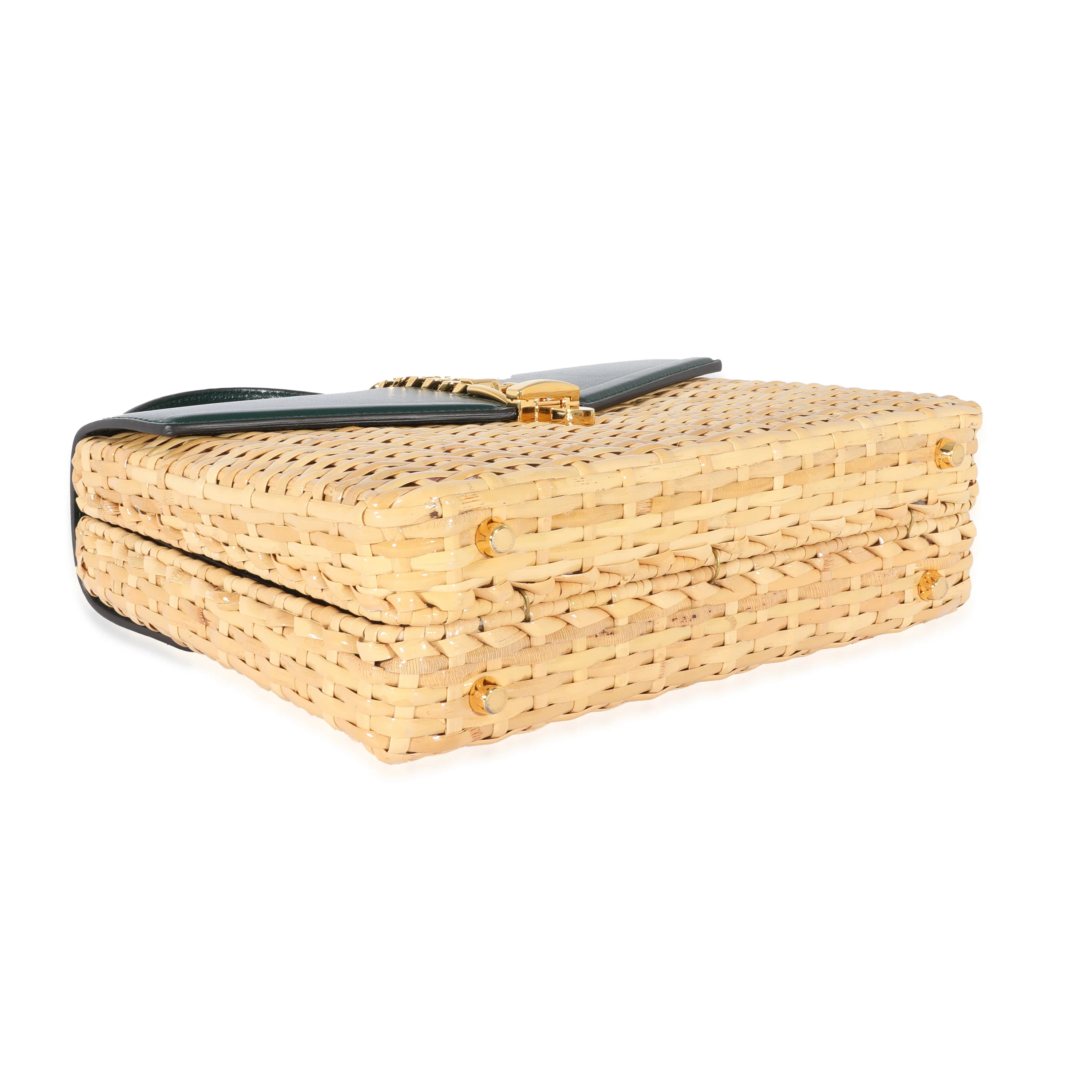 Small Sylvie Wicker Top Handle Bag - Image 6