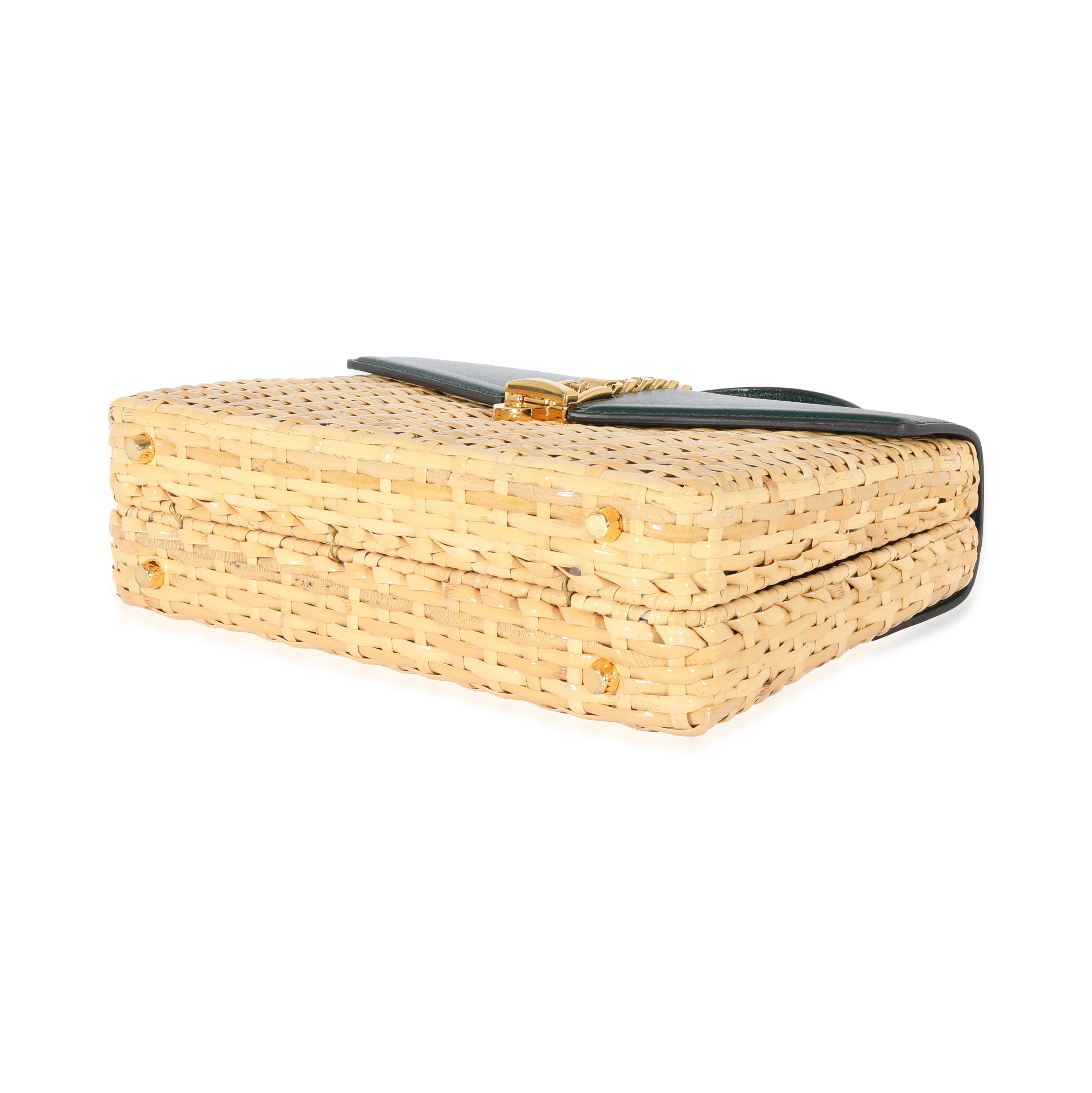 Small Sylvie Wicker Top Handle Bag - Image 7