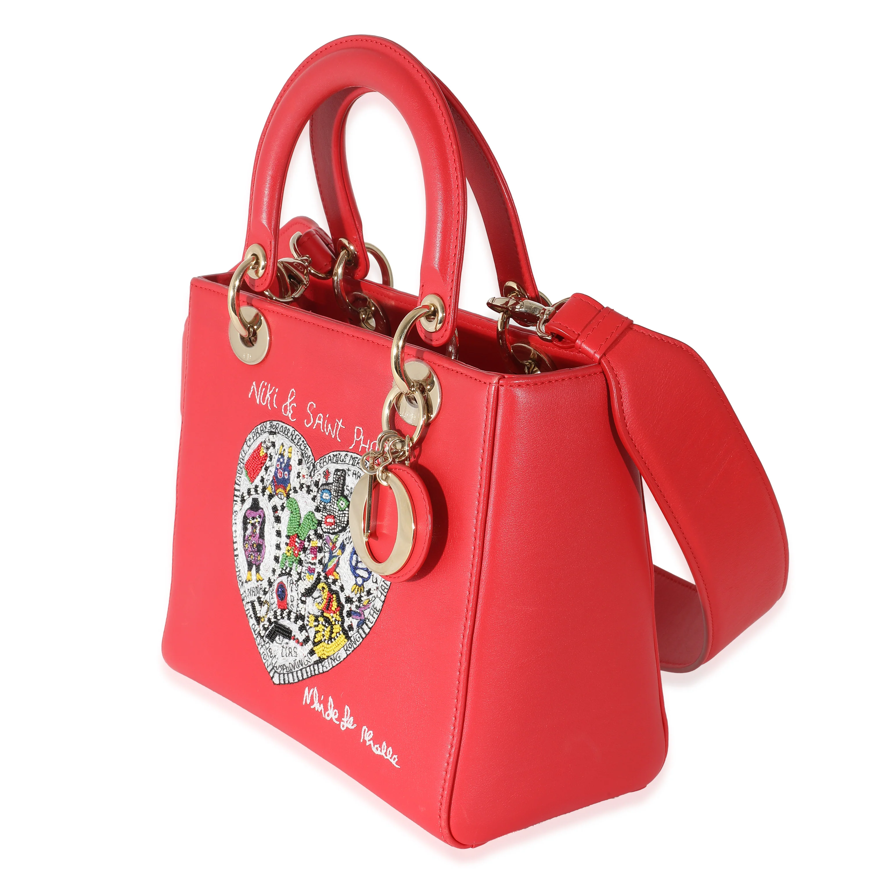 Red Supple Calfskin Niki de Saint Phalle Medium Lady Dior - Image 2