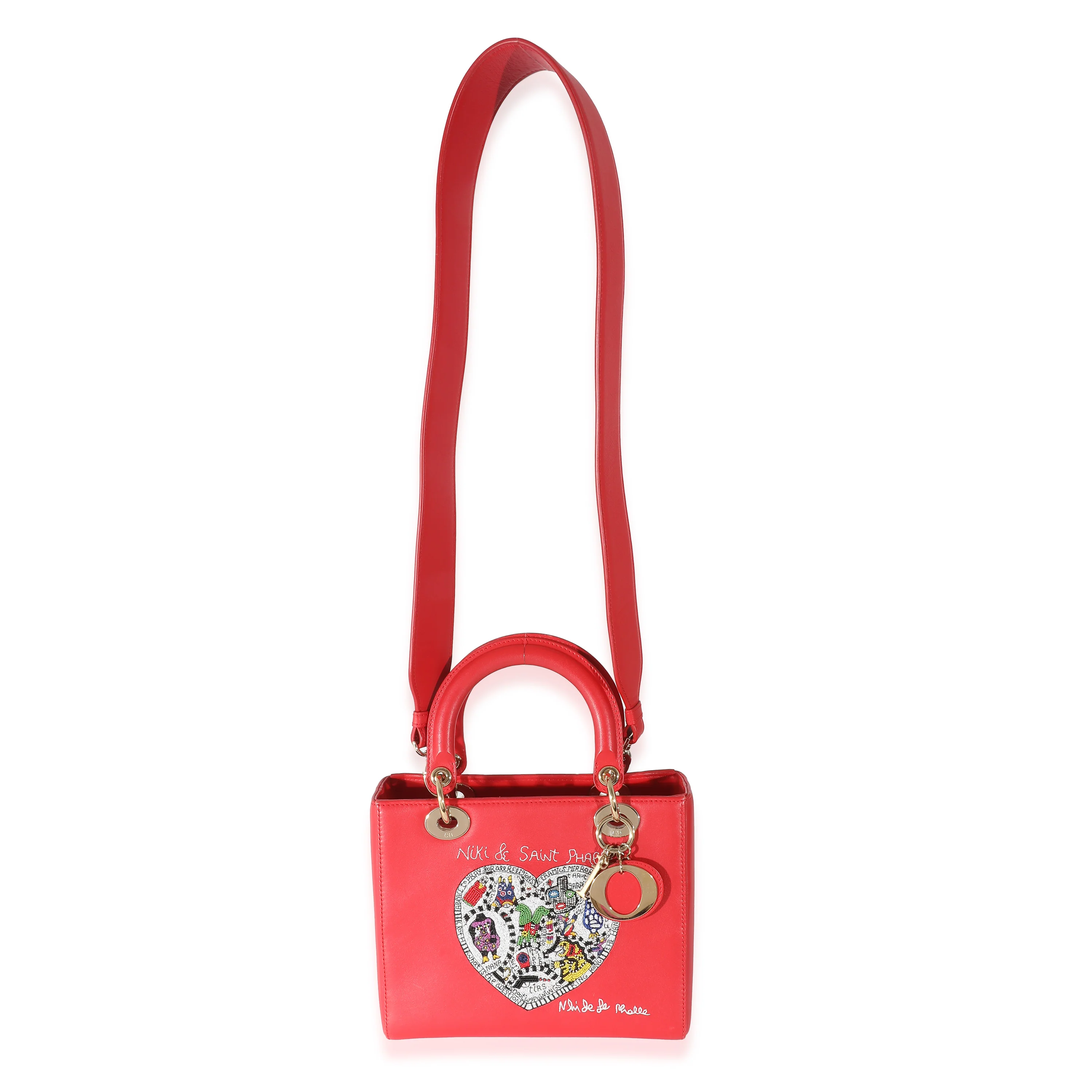 Red Supple Calfskin Niki de Saint Phalle Medium Lady Dior - Image 6