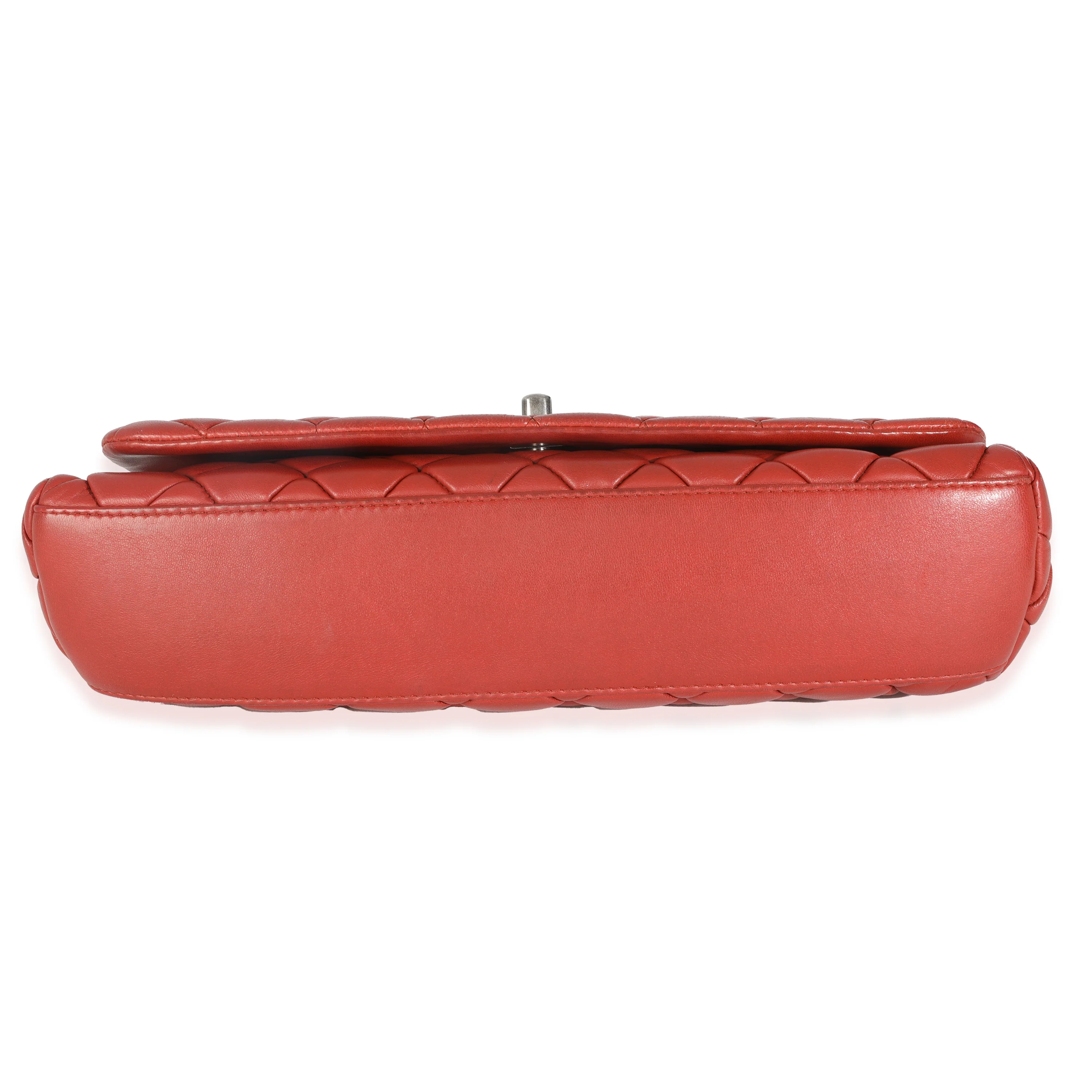 Red Lambskin Large New Bubble Flap Bag - Image 5