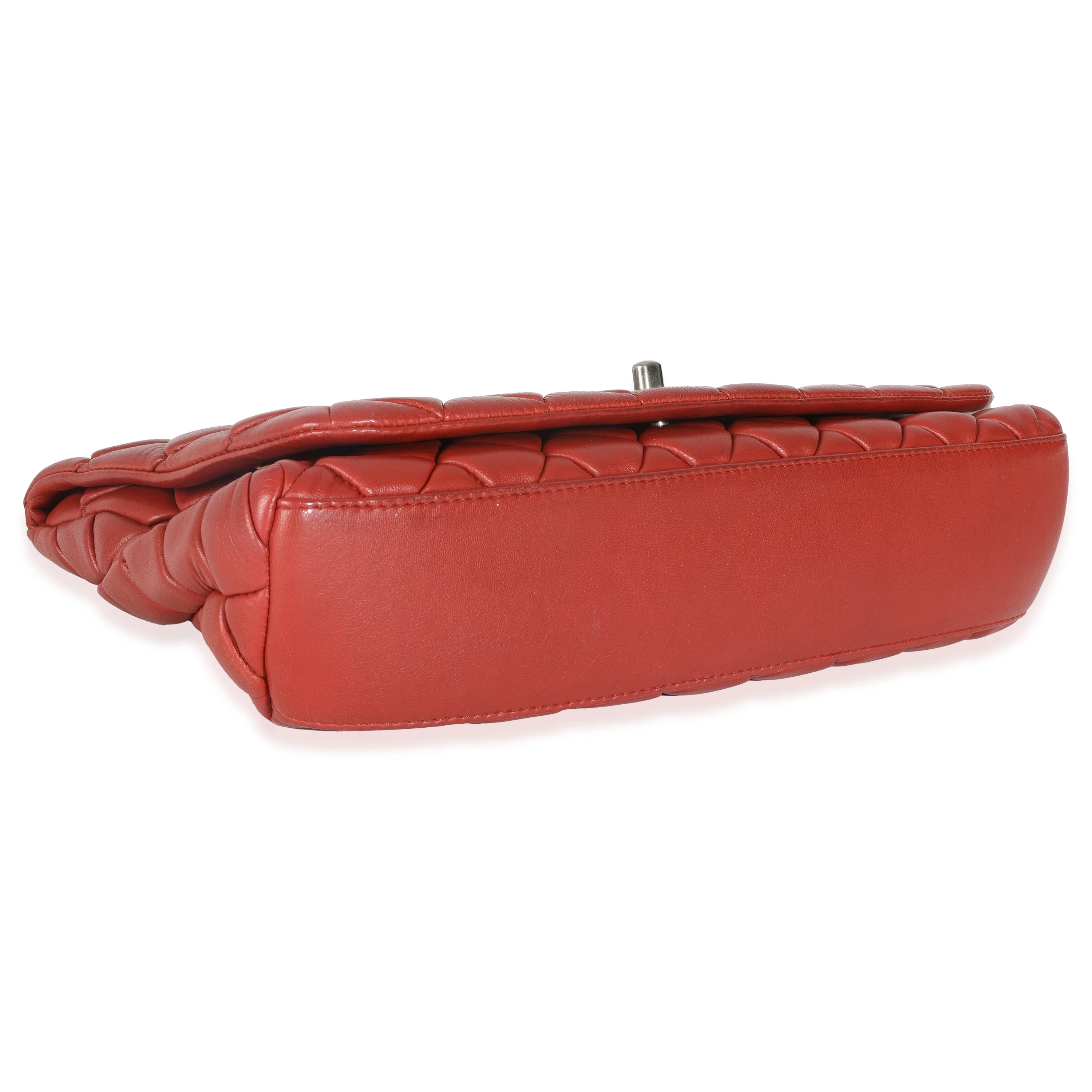 Red Lambskin Large New Bubble Flap Bag - Image 6