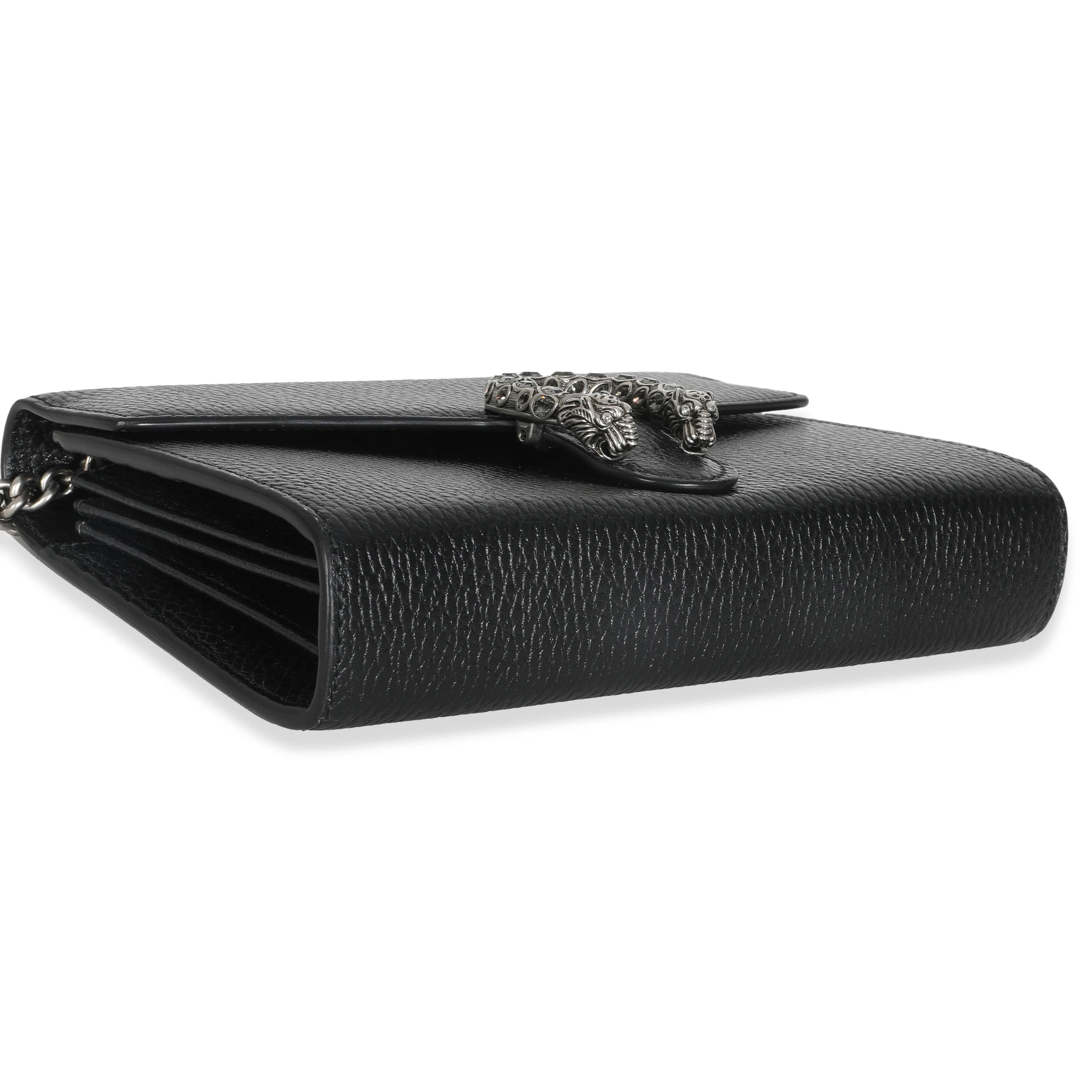 Black Dollar Calfskin Dionysus Chain Wallet - Image 6