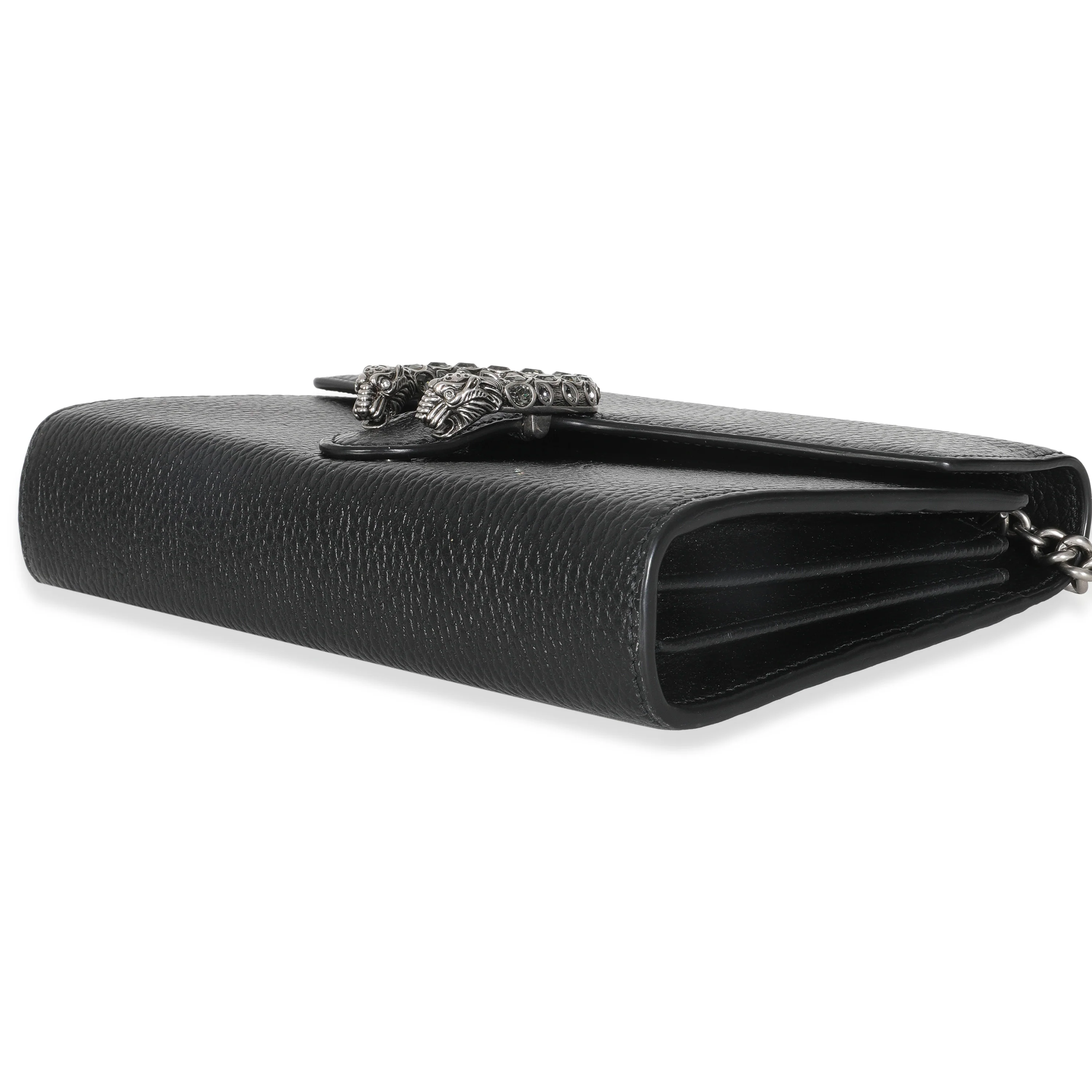Black Dollar Calfskin Dionysus Chain Wallet - Image 7