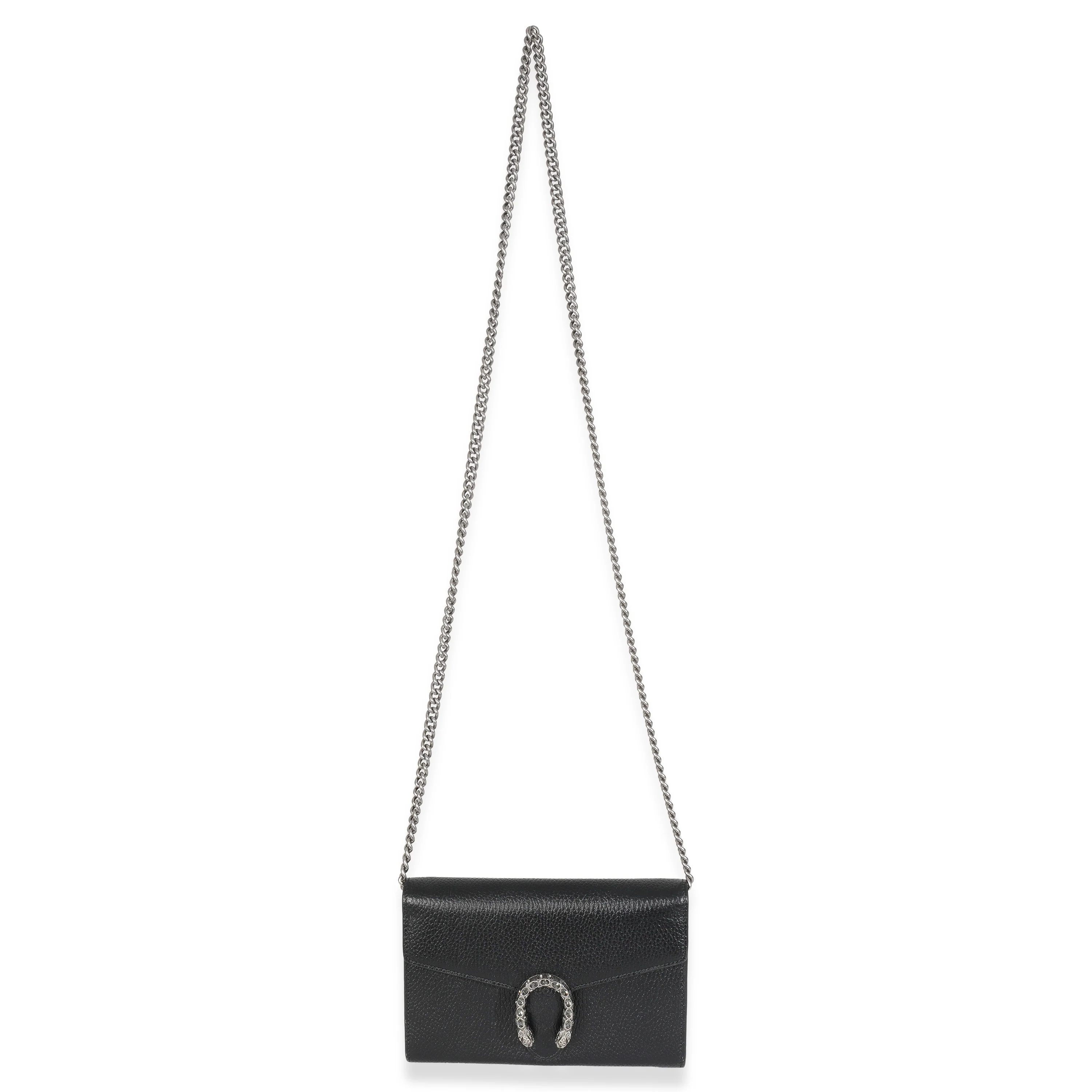 Black Dollar Calfskin Dionysus Chain Wallet - Image 8