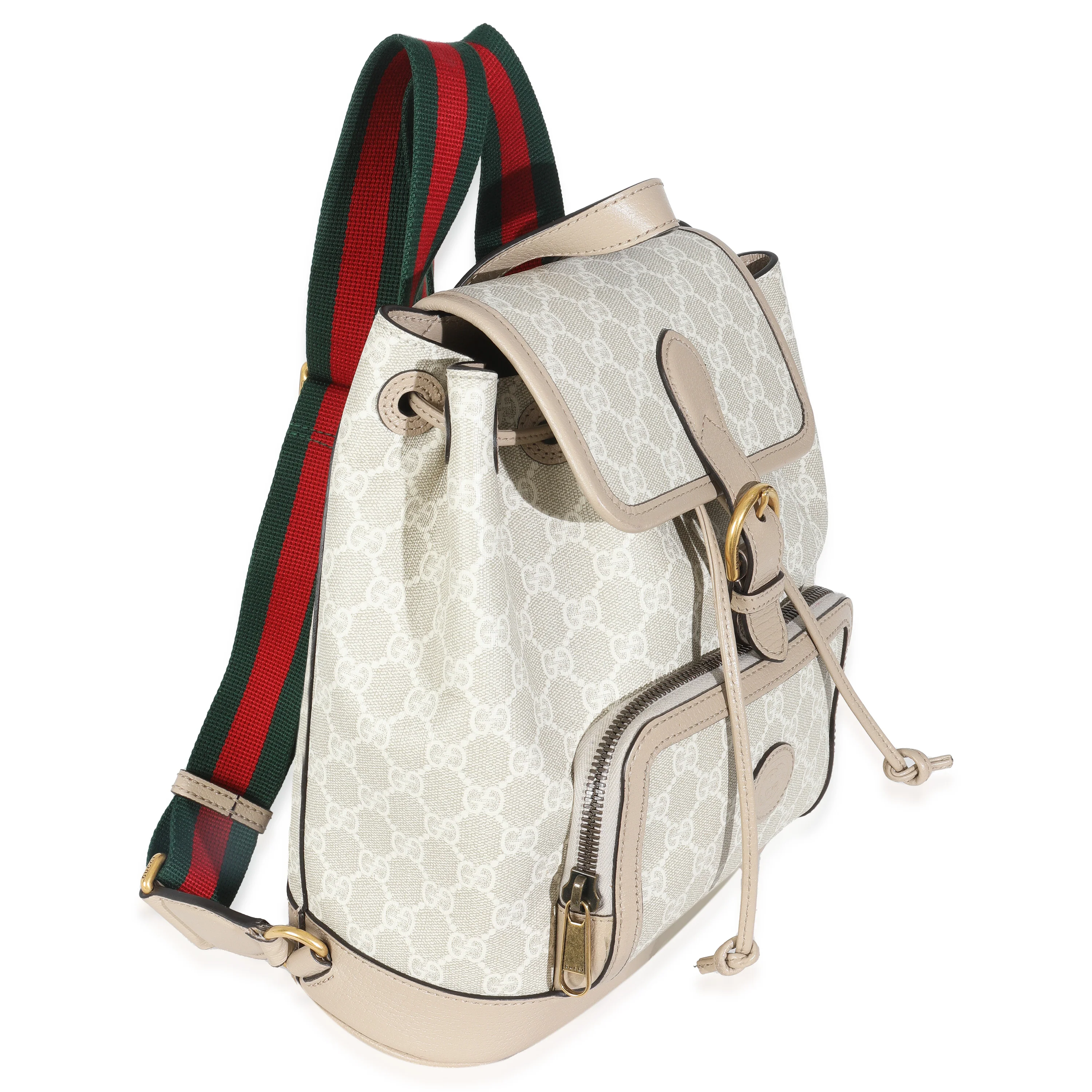 White GG Supreme Monogram Azalea Calfskin Retro Interlocking G Buckle Back - Image 3