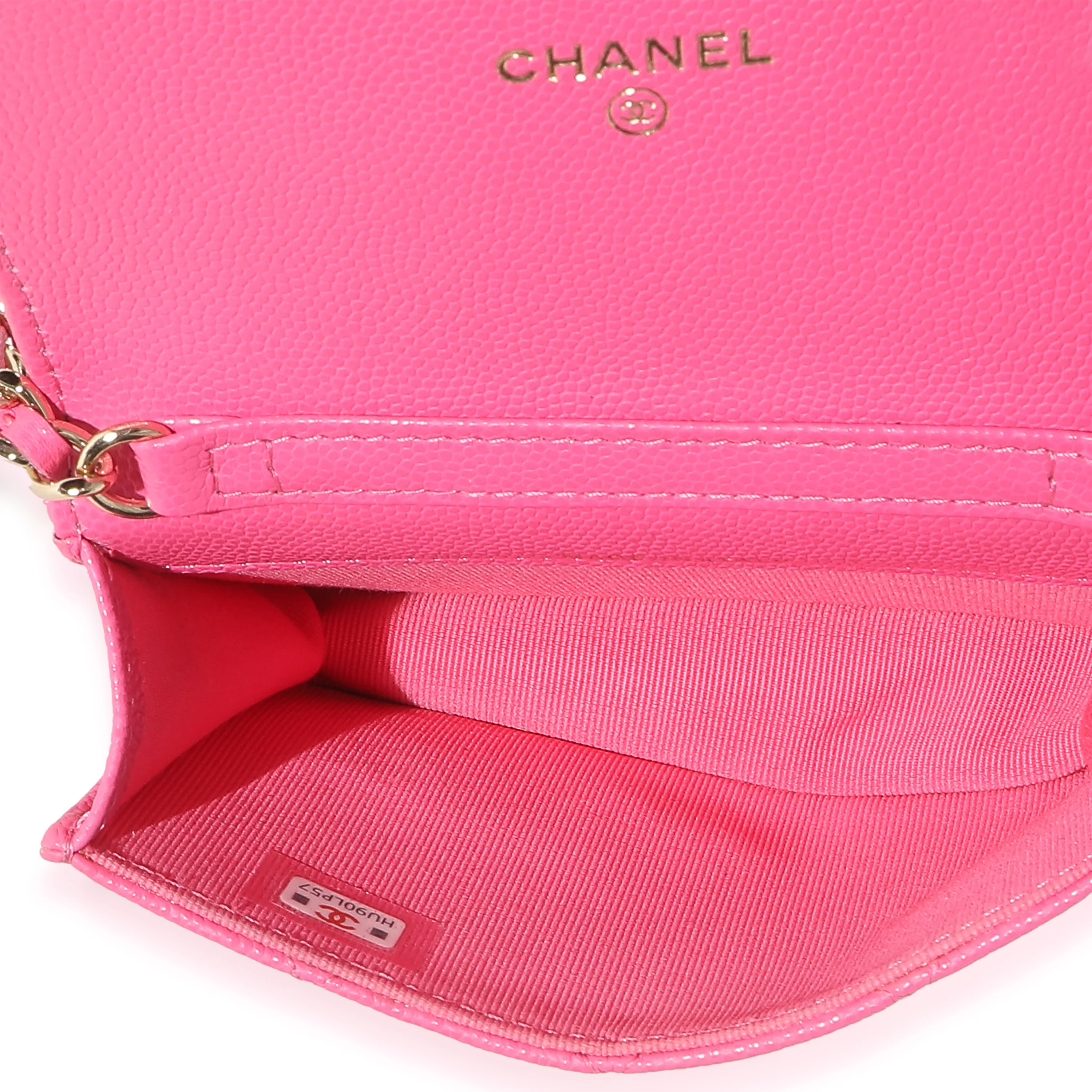 Dark Pink Quilted Caviar Mini Chain Belt Bag - Image 9