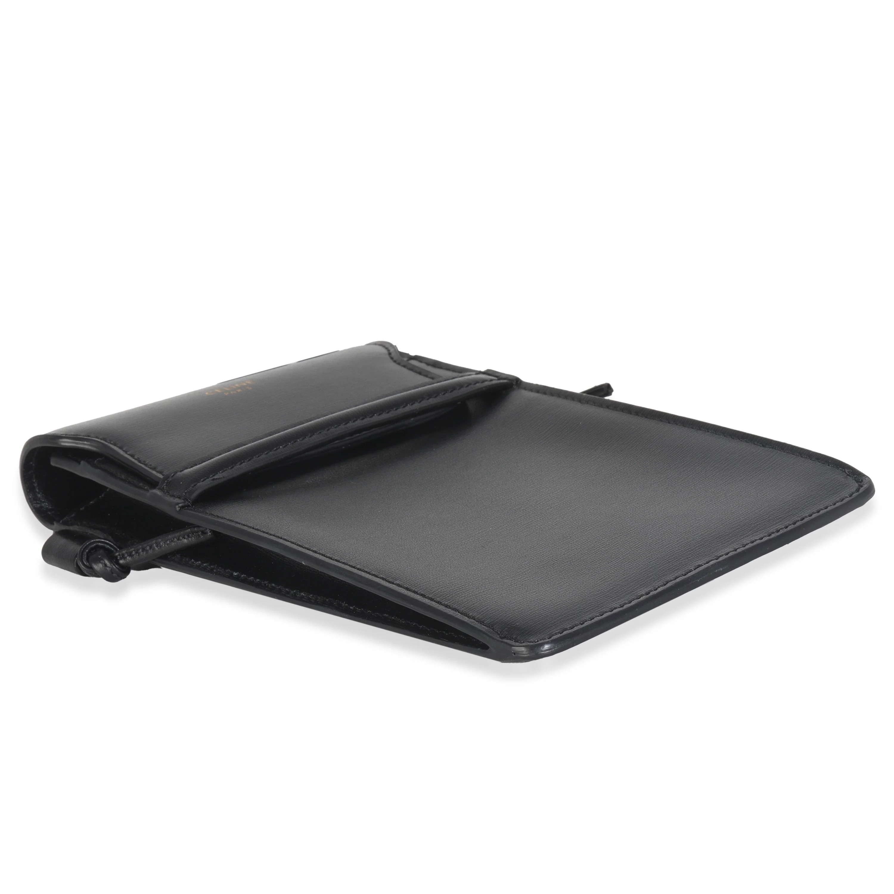 Black Smooth Calfskin Phone Pouch With Flap - Image 5