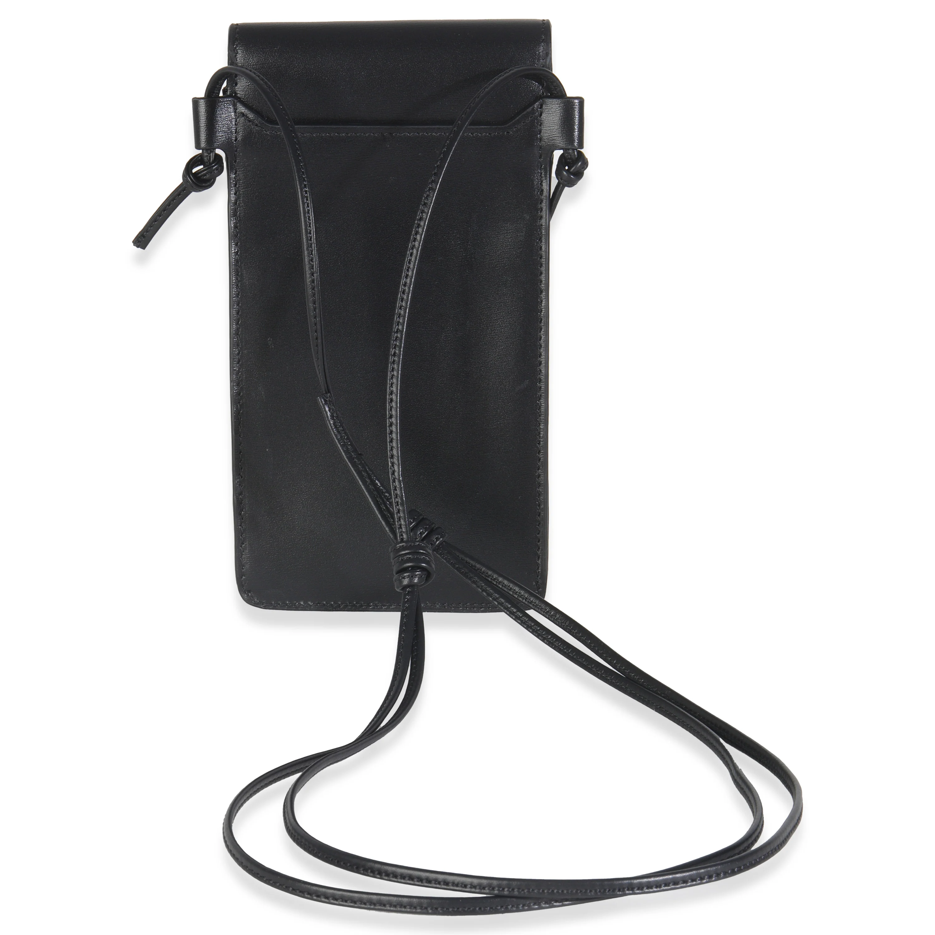 Black Smooth Calfskin Phone Pouch With Flap - Image 7