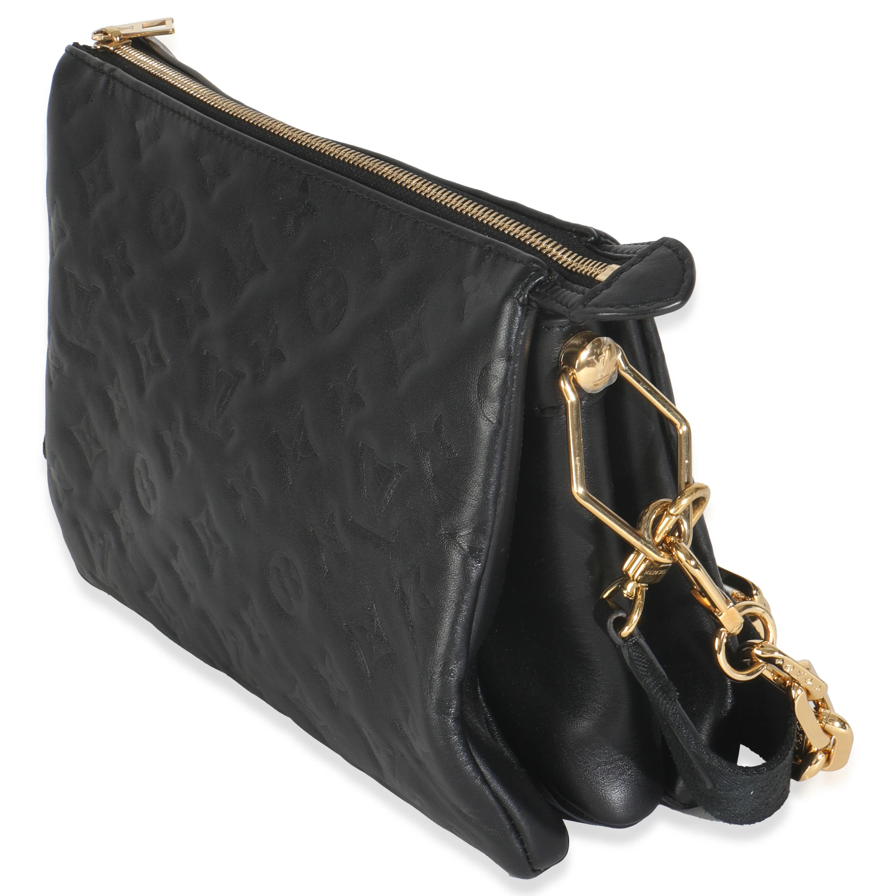 Black Monogram Embossed Lambskin Coussin PM - Image 2