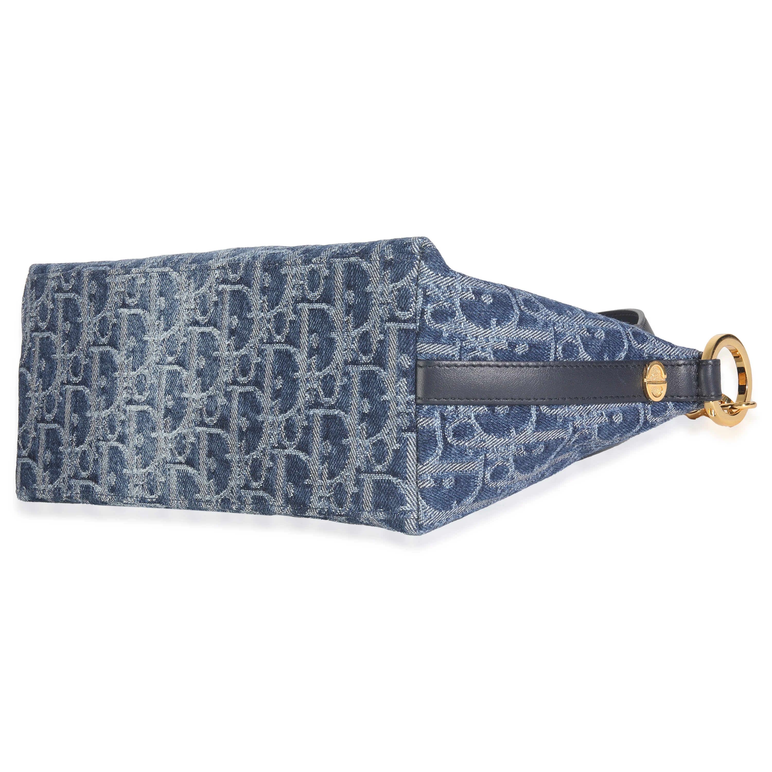 Blue Denim Oblique Diorstar Hobo Bag - Image 5