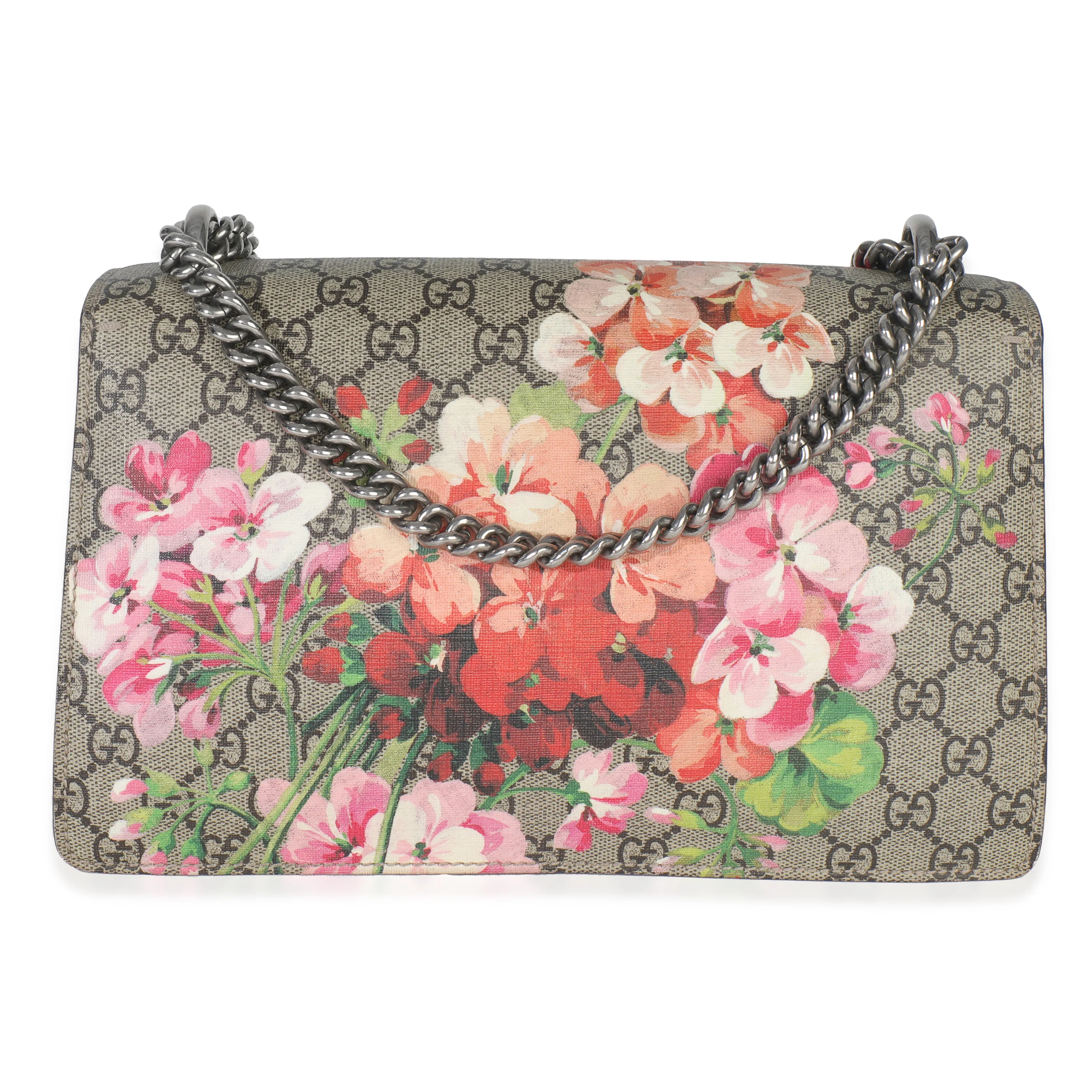 Beige Multicolor Dry Rose GG Supreme Canvas Blooms Small Dionysus Bag - Image 4
