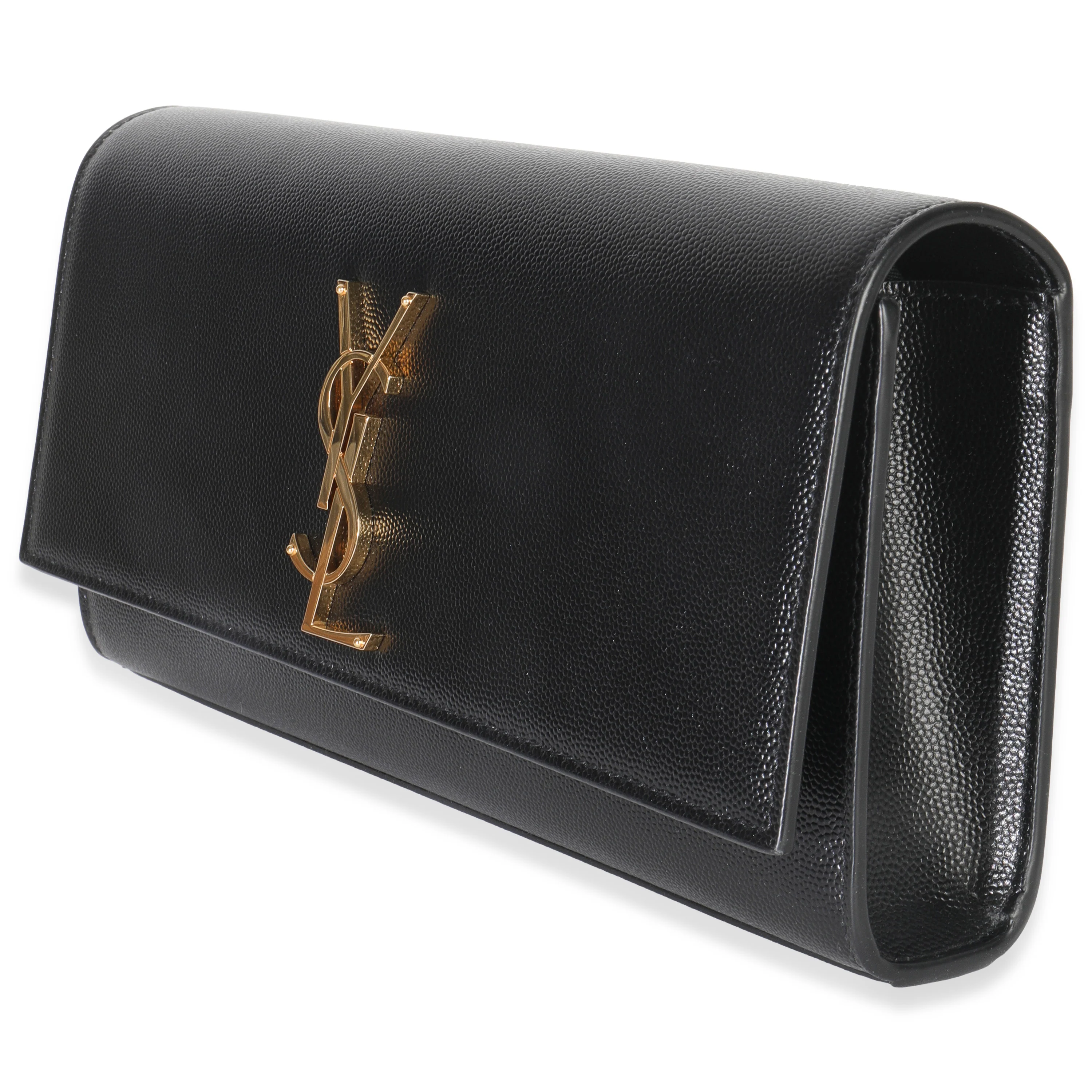 Black Grain De Poudre Classic Cassandre Clutch - Image 2