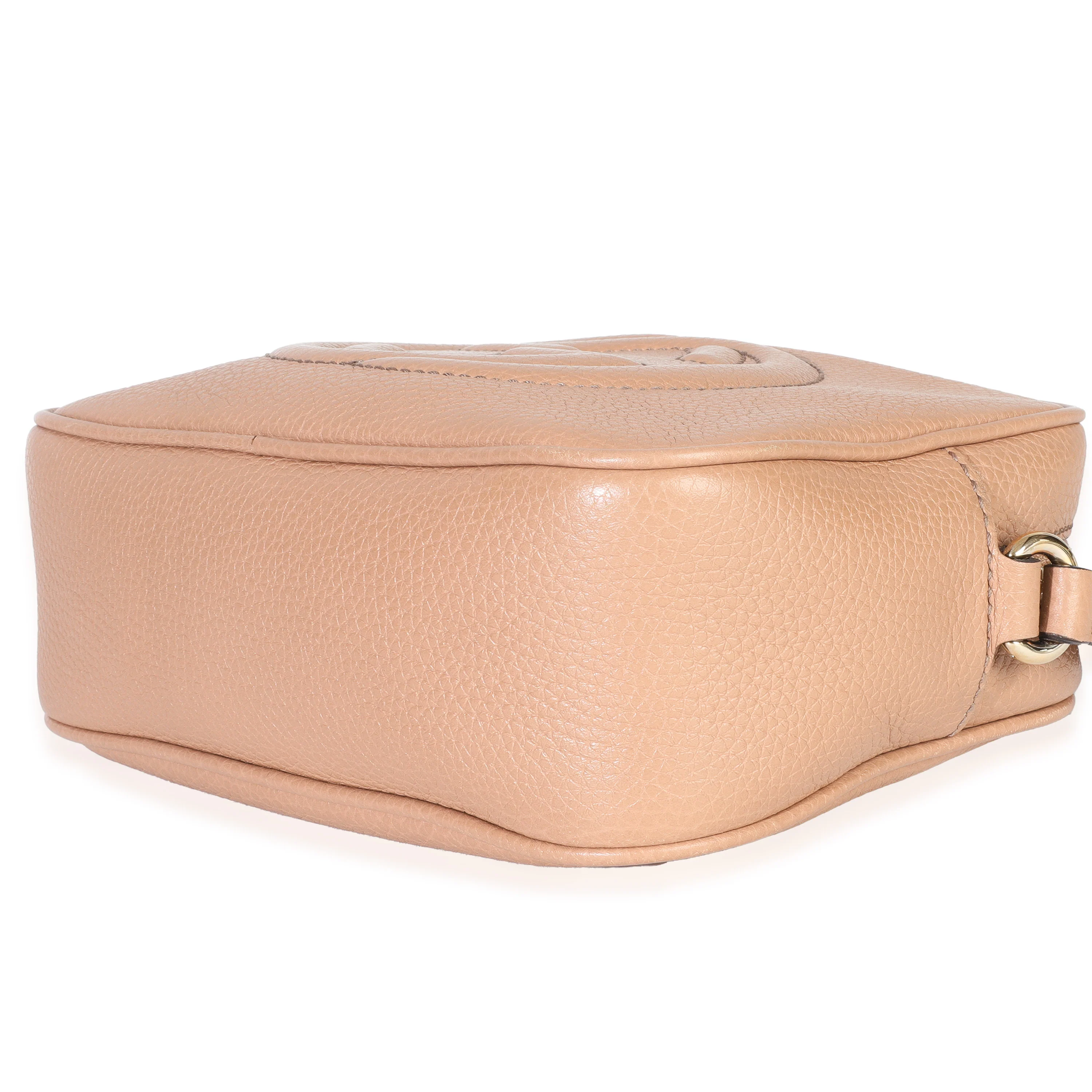 Beige Pebbled Calfskin Small Soho Disco Crossbody - Image 7