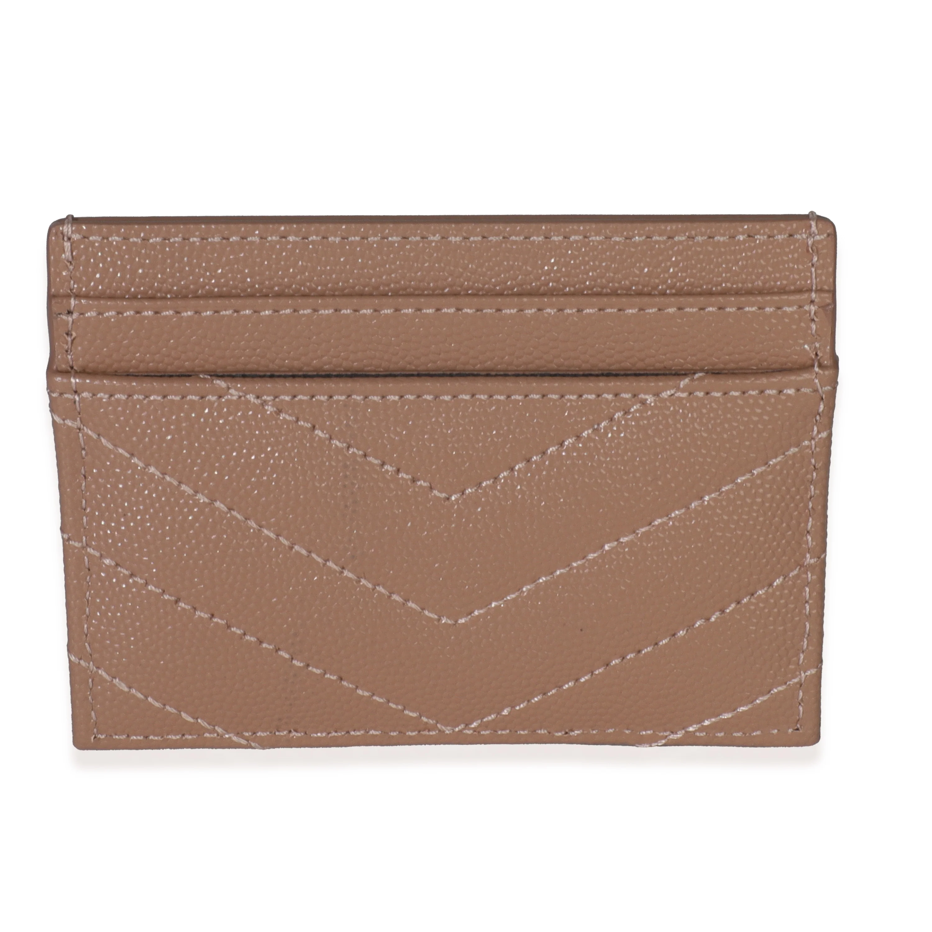 Pale Pink Grain De Poudre Matelasse Cassandre Card Case - Image 3