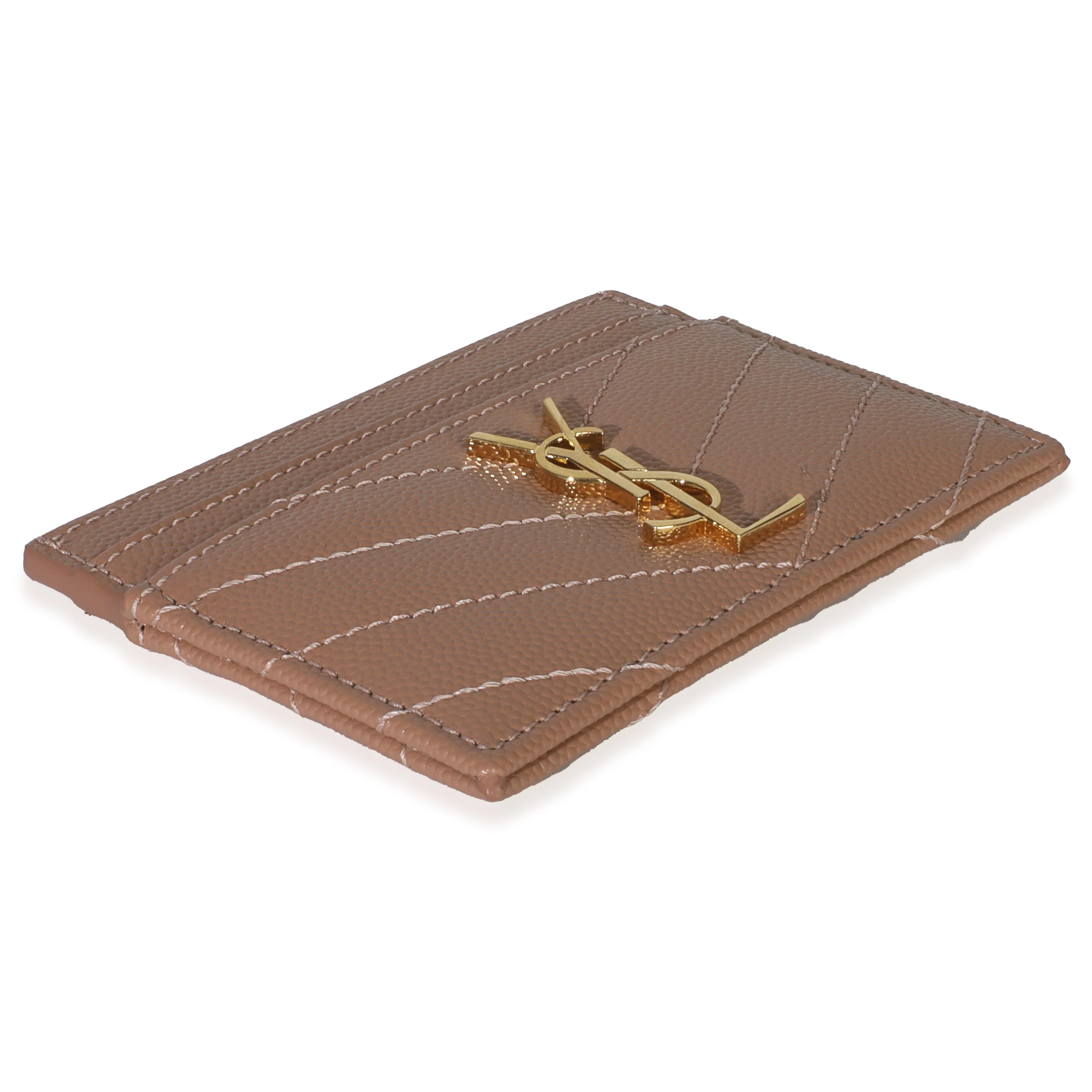 Pale Pink Grain De Poudre Matelasse Cassandre Card Case - Image 6