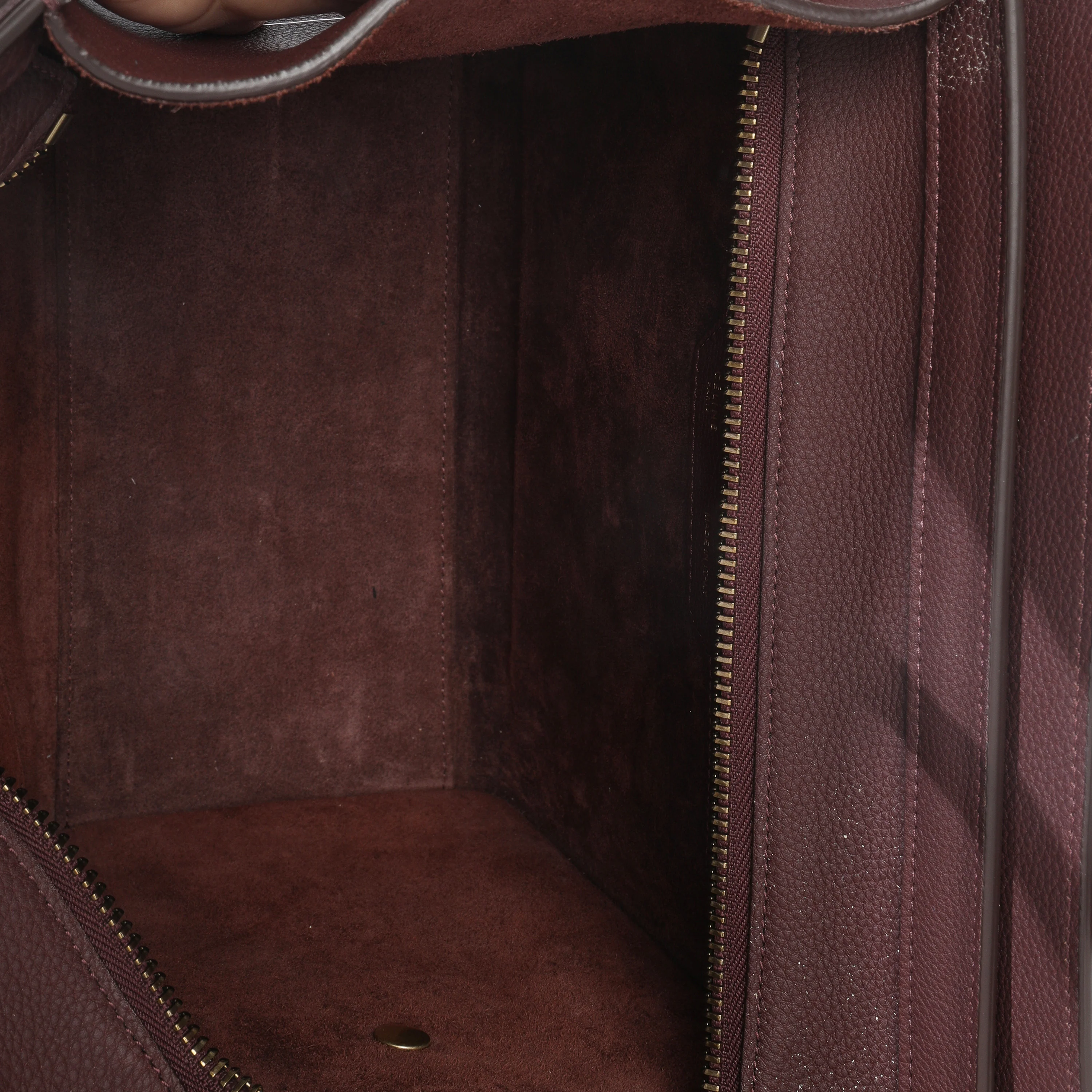 Burgundy Drummed Calfskin Micro Luggage Tote - Image 8