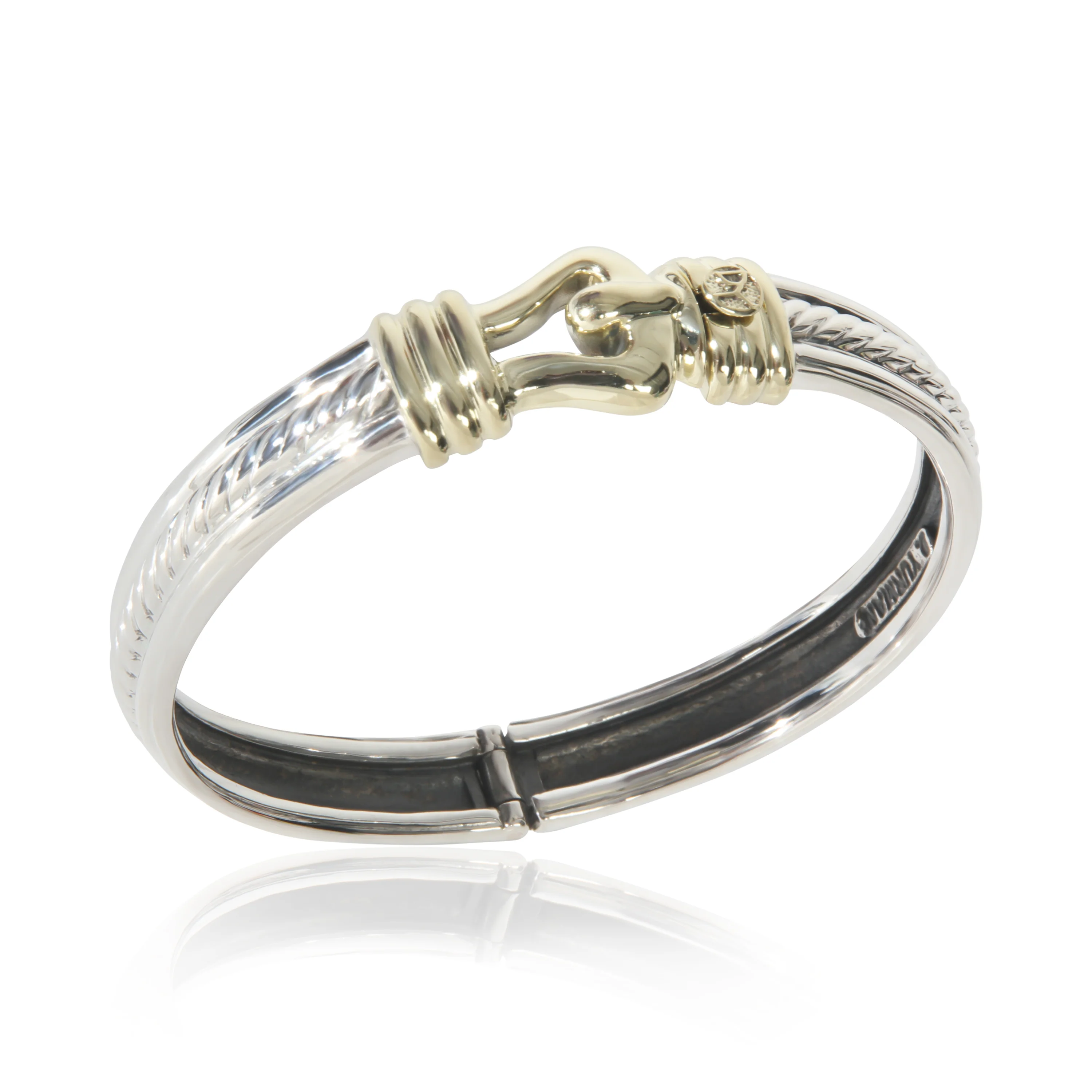 Yellow Gold & Sterling Silver  Vintage Buckle Bracelet - Image 4
