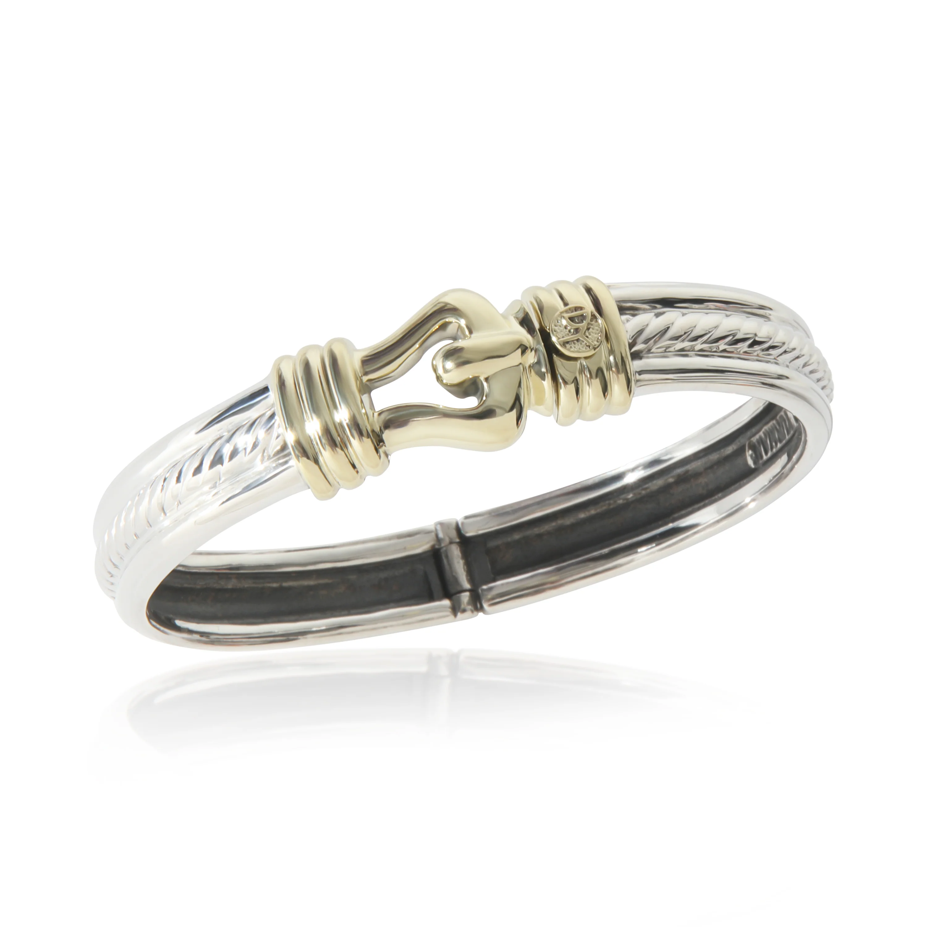 Yellow Gold & Sterling Silver  Vintage Buckle Bracelet - Image 5