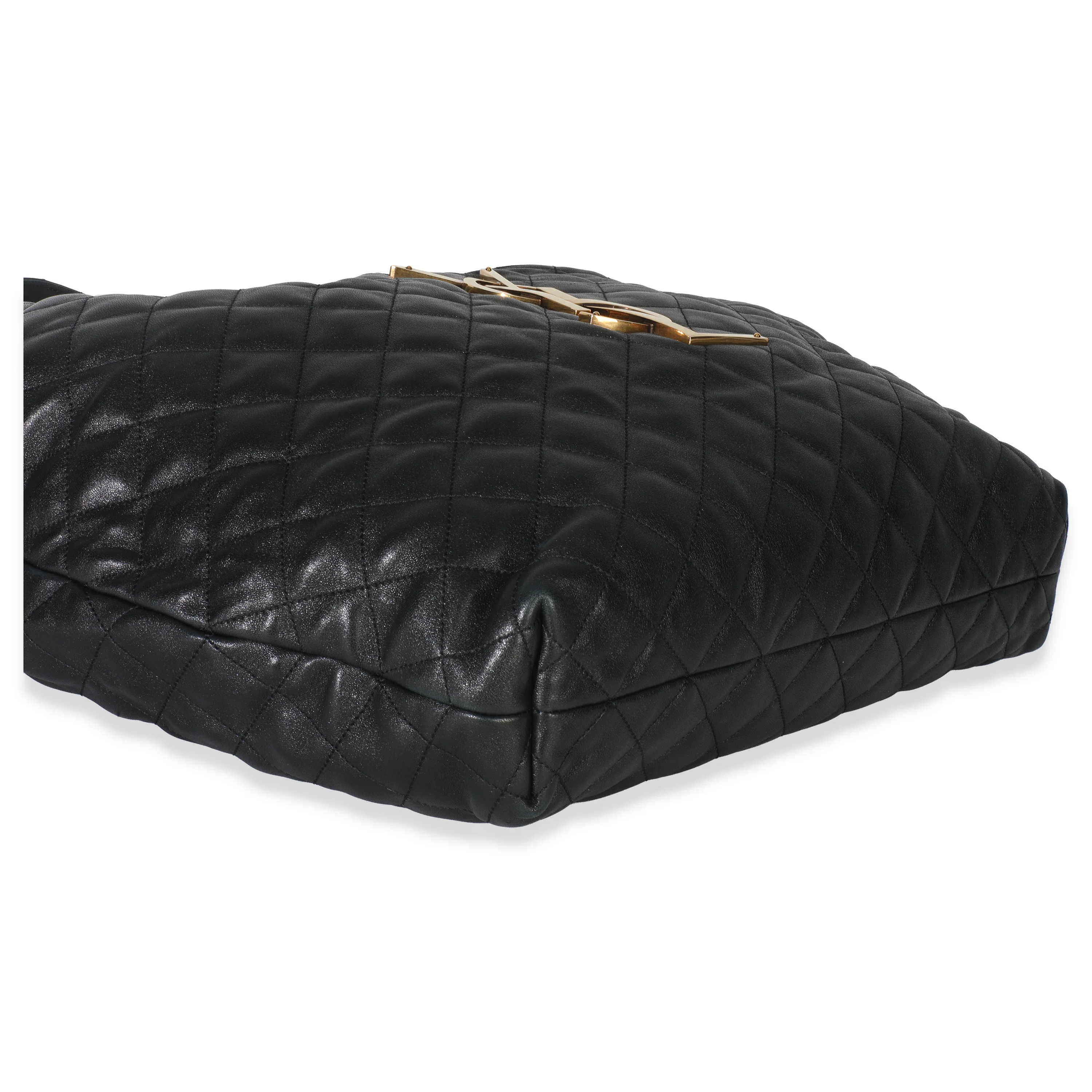 Black Quilted Lambskin Maxi Icare Shopping Tote - Image 5
