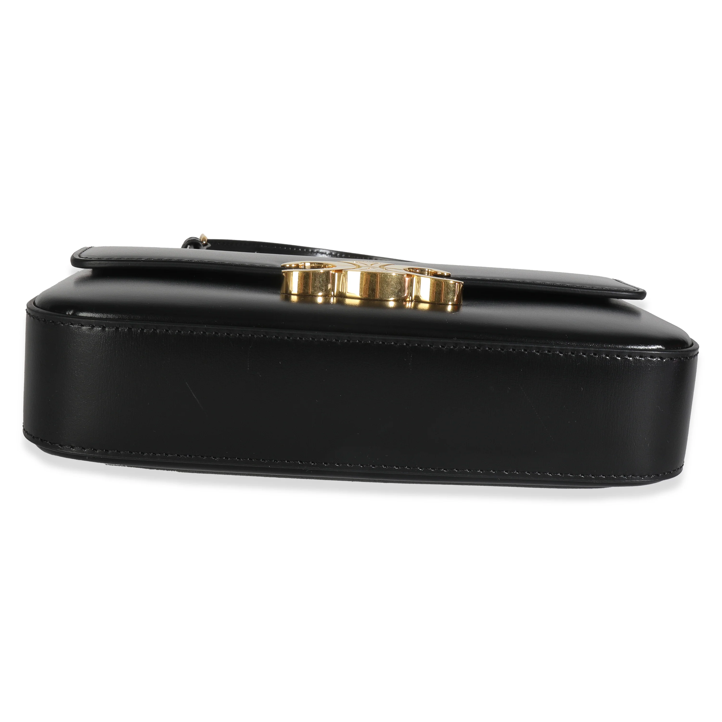Black Shiny Calfskin Claude Triomphe Shoulder Bag - Image 7