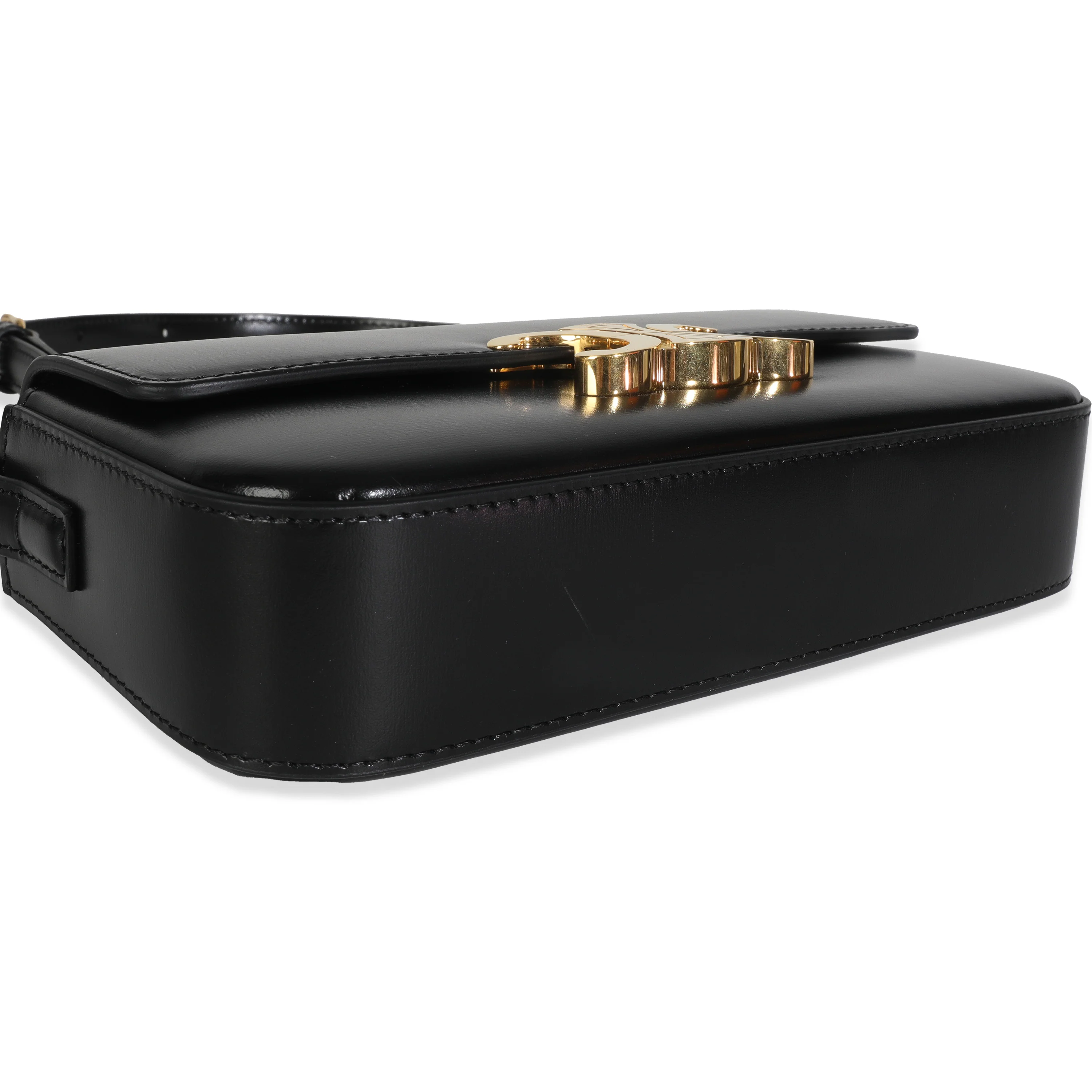 Black Shiny Calfskin Claude Triomphe Shoulder Bag - Image 8