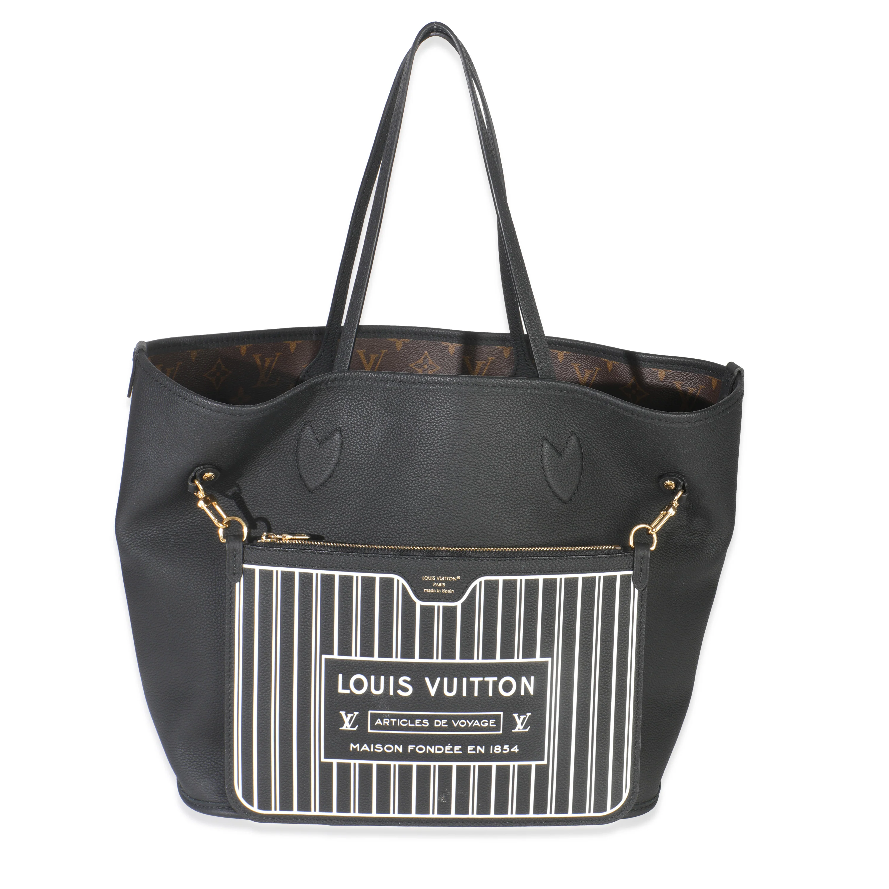 Black Grained Leather Reversible Inside Out Neverfull MM
