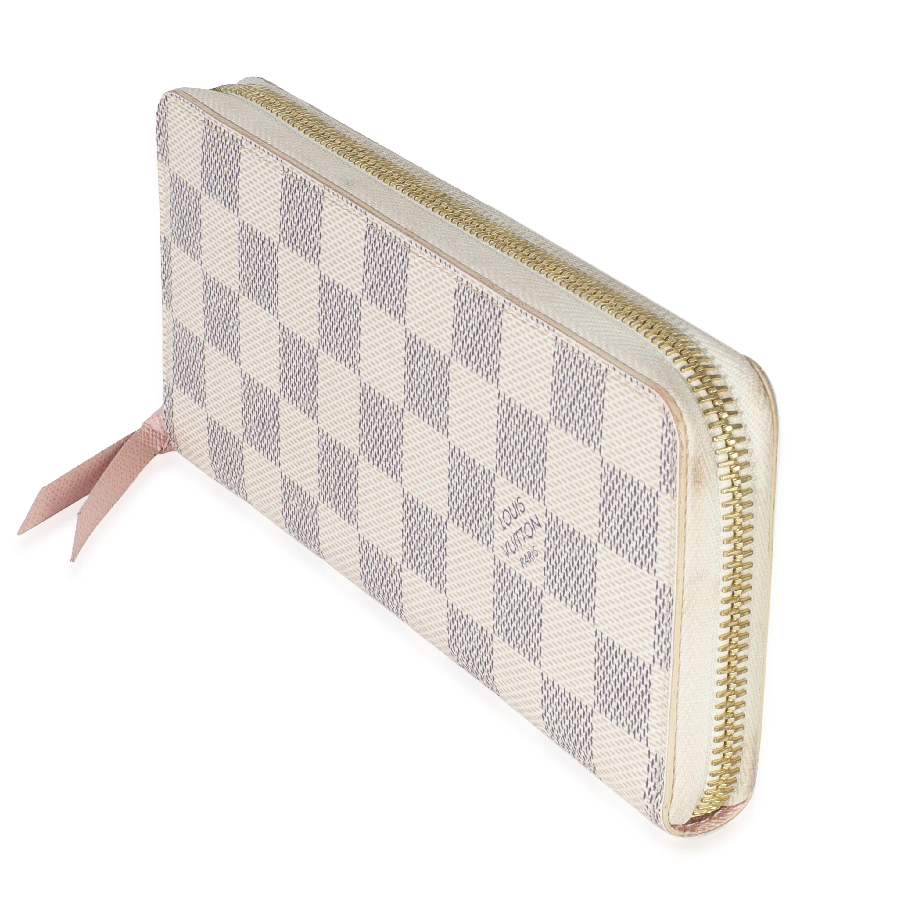 Rose Ballerine Damier Azur Canvas Clemence Wallet - Image 2
