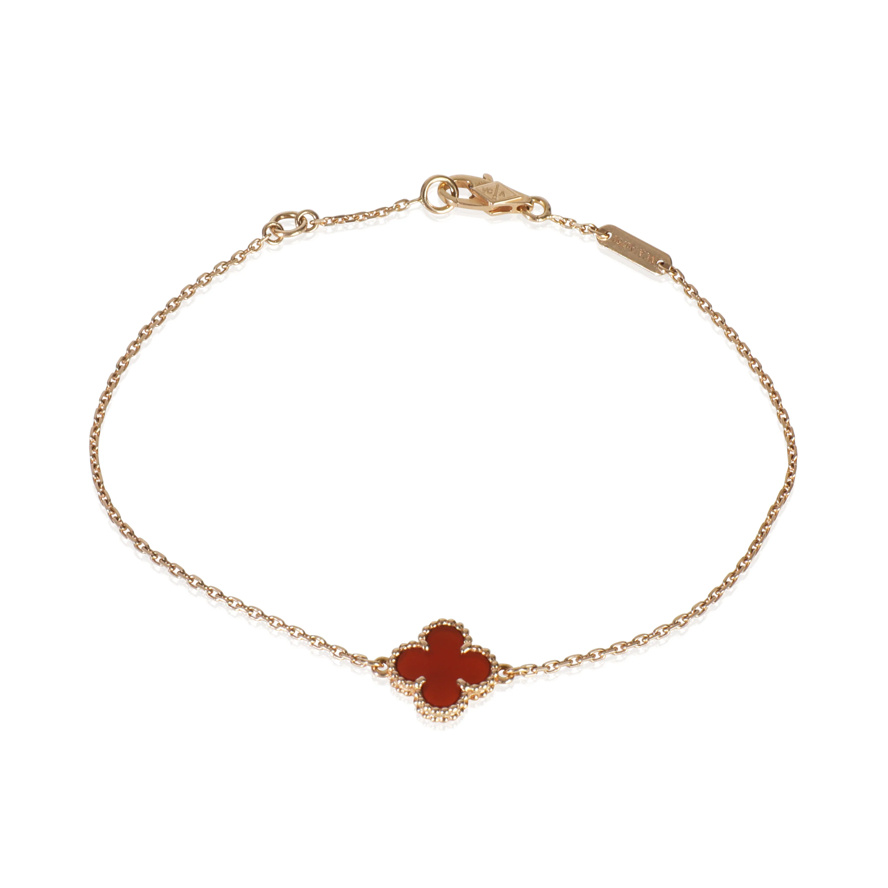 Rose Gold Carnelian Sweet Alhambra Bracelet