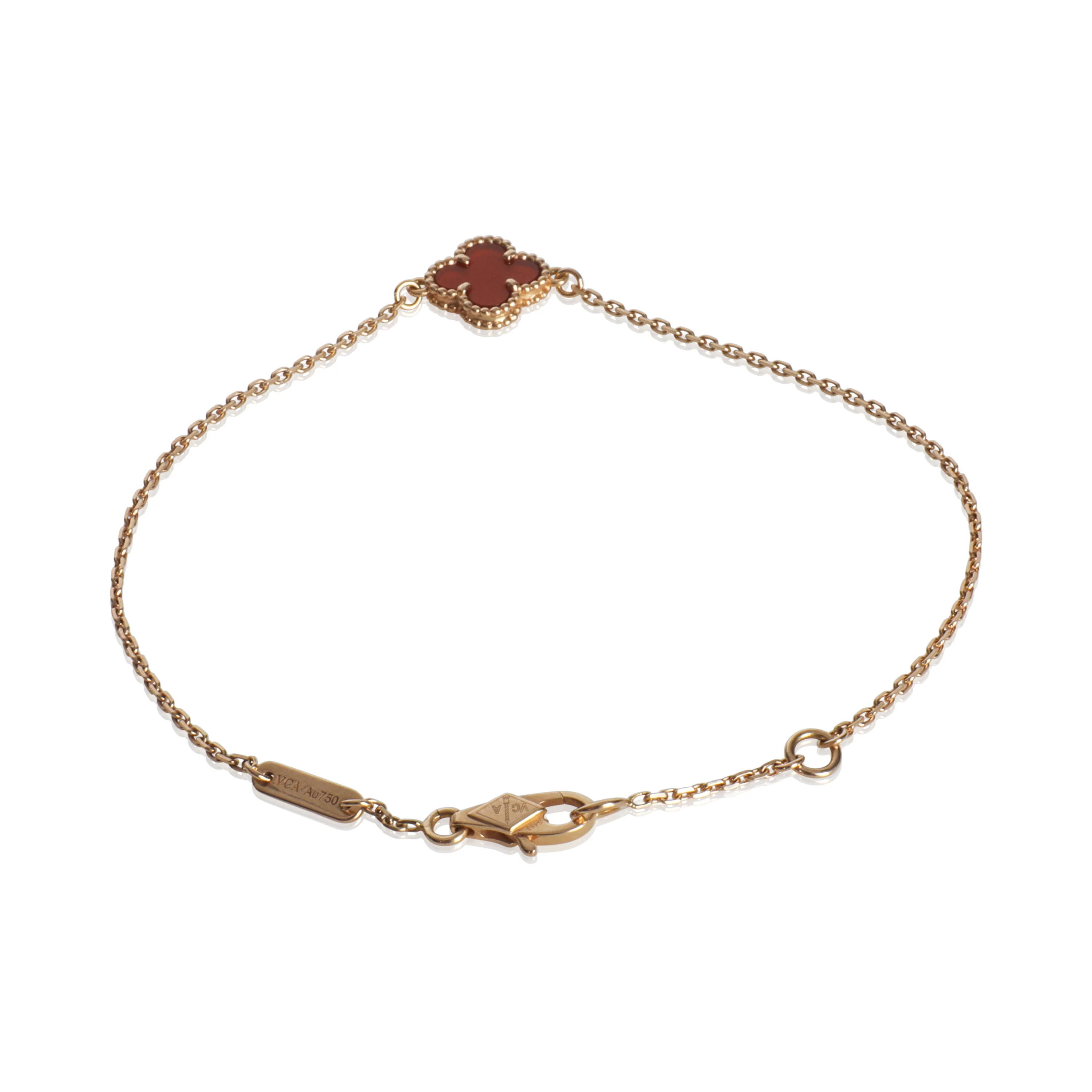 Rose Gold Carnelian Sweet Alhambra Bracelet - Image 4