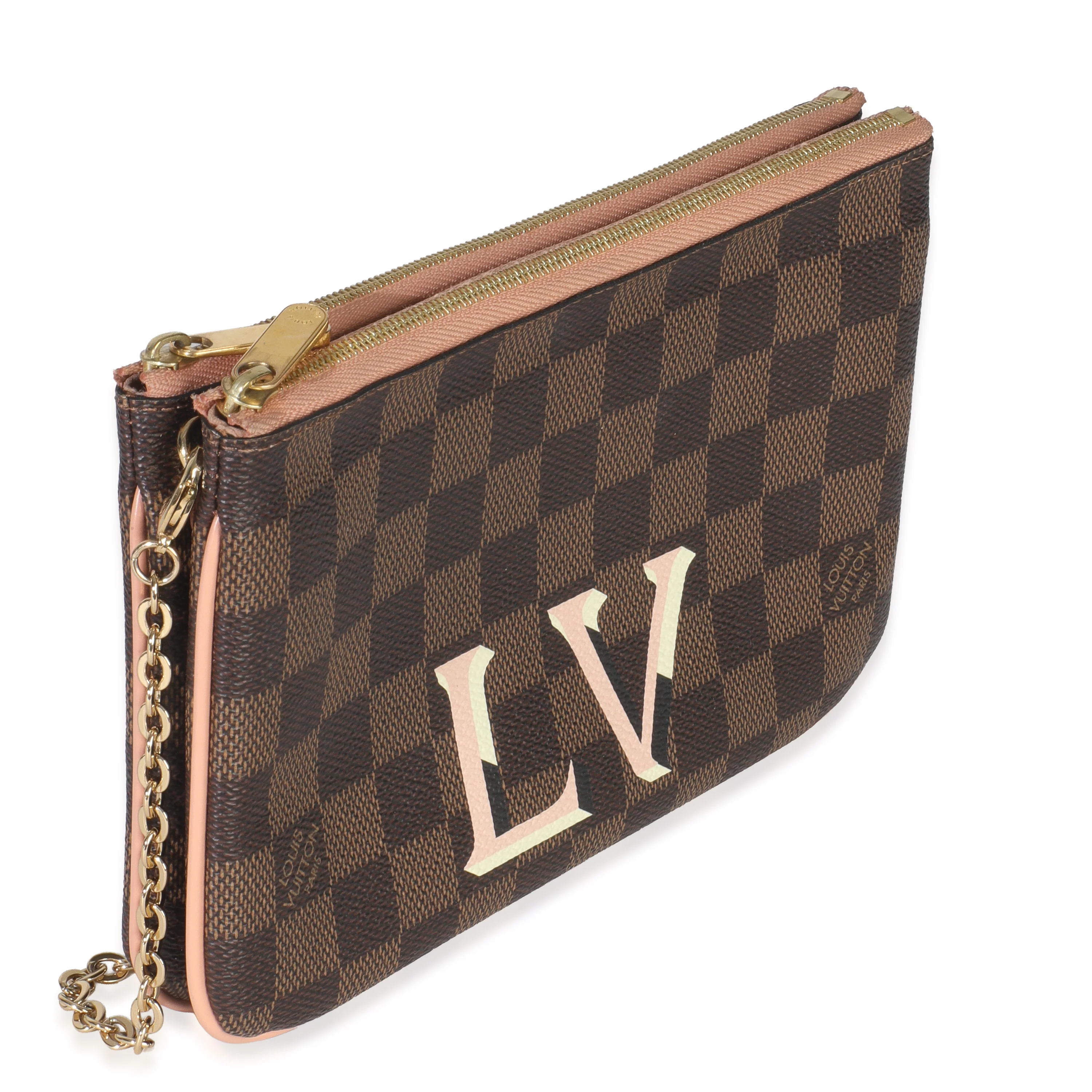Damier Ebene Canvas Double Zip Pochette - Image 3