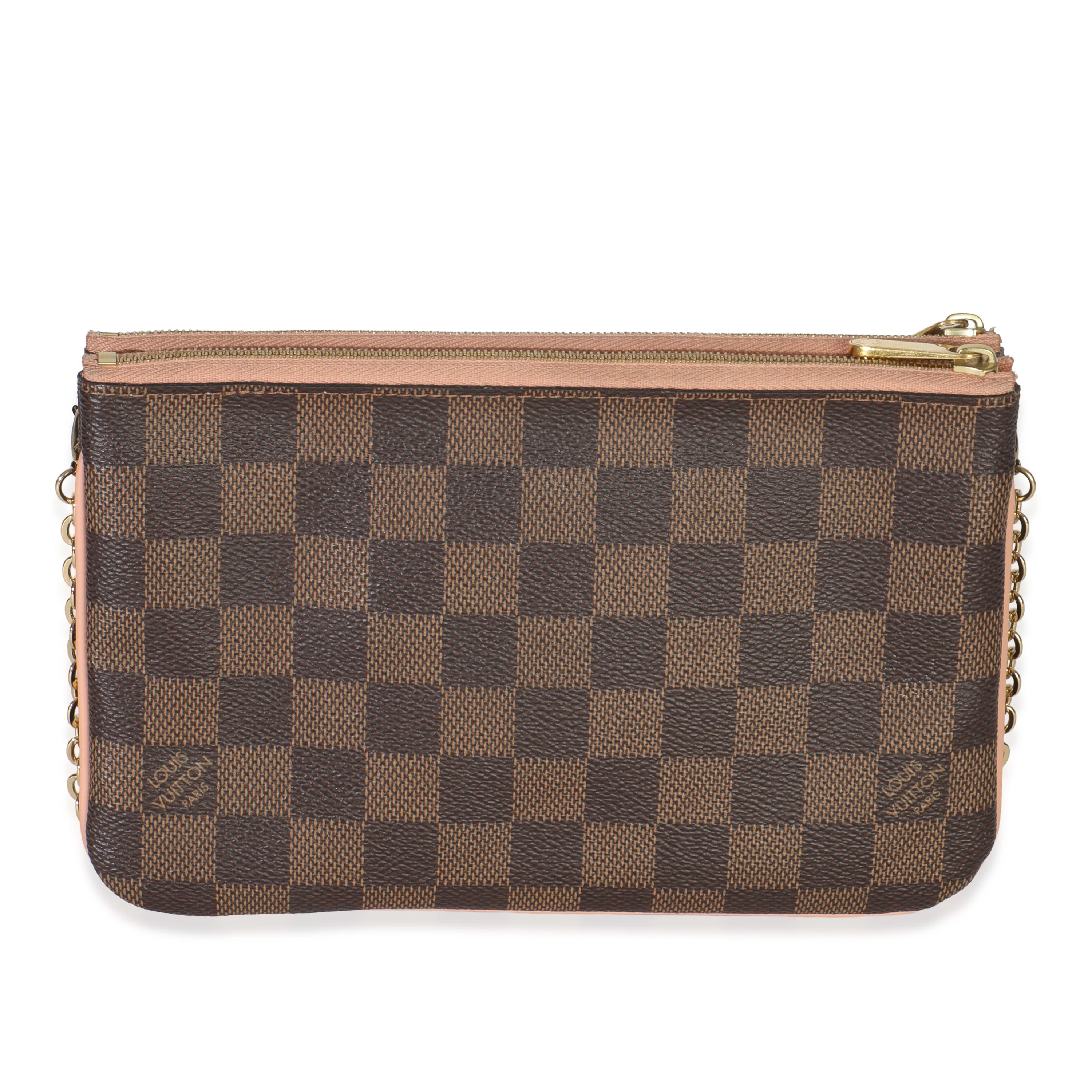 Damier Ebene Canvas Double Zip Pochette - Image 4