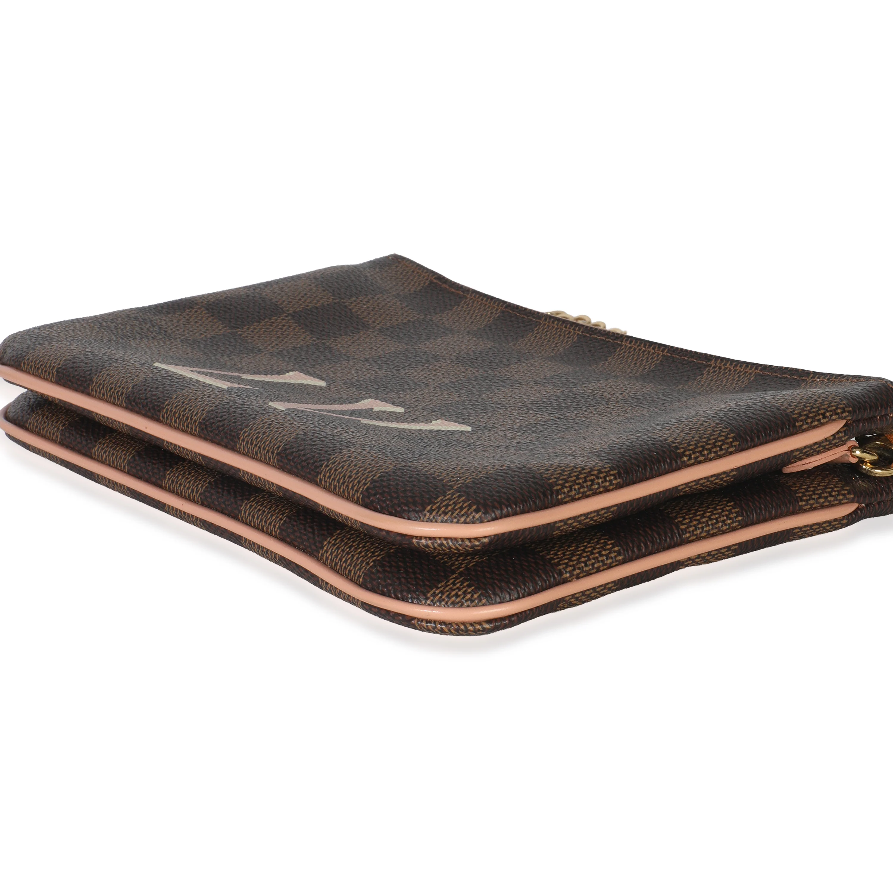 Damier Ebene Canvas Double Zip Pochette - Image 6