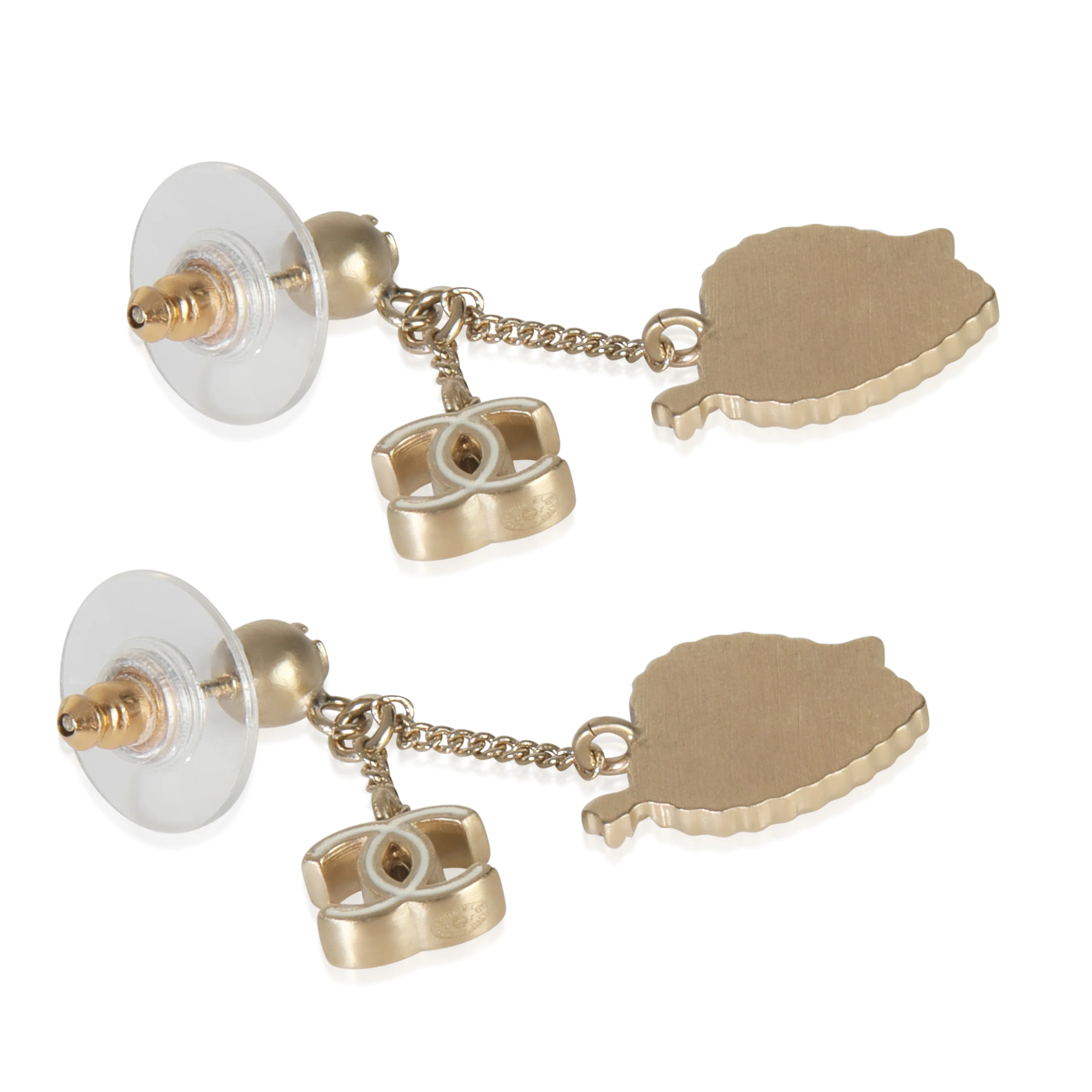 Gold-Plated  2010 Pink Heart CC Earrings - Image 3