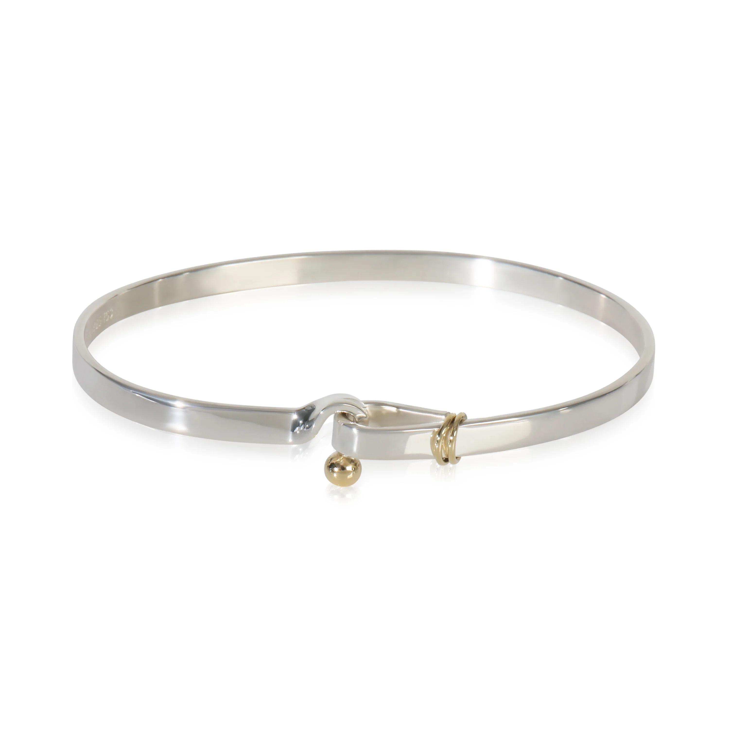 Yellow Gold & Sterling Silver  Vintage Hook Bracelet