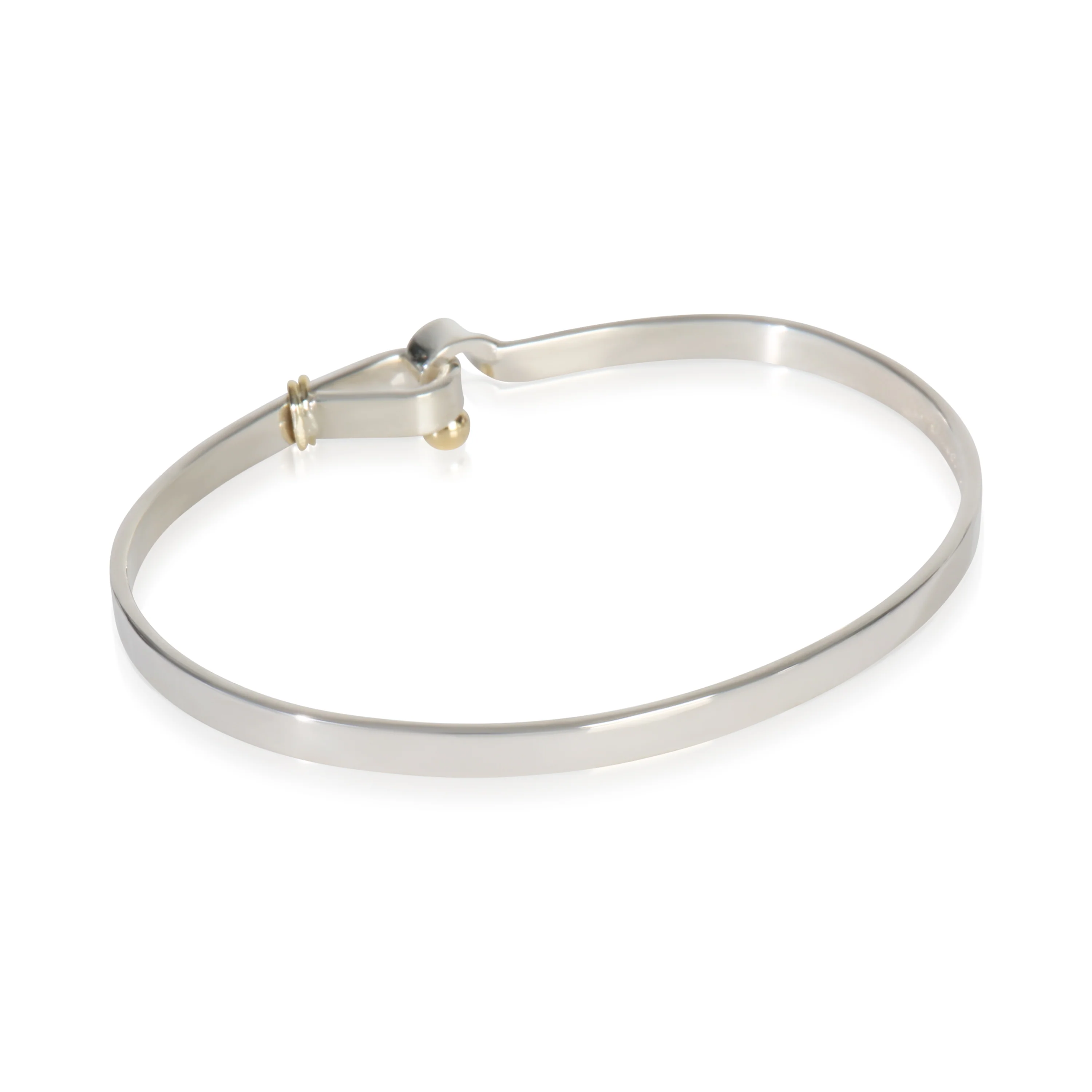 Yellow Gold & Sterling Silver  Vintage Hook Bracelet - Image 3