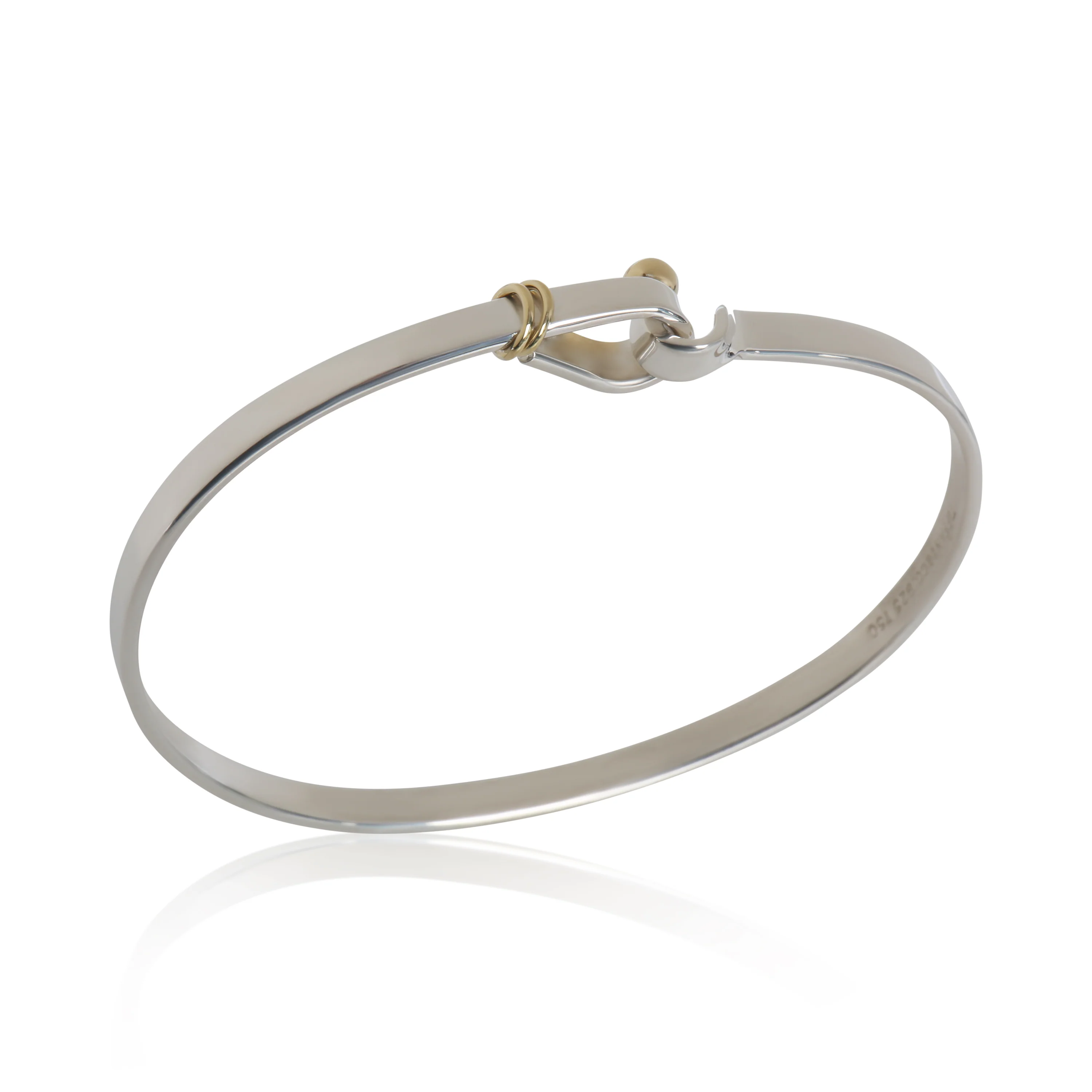 Yellow Gold & Sterling Silver  Vintage Hook Bracelet - Image 4