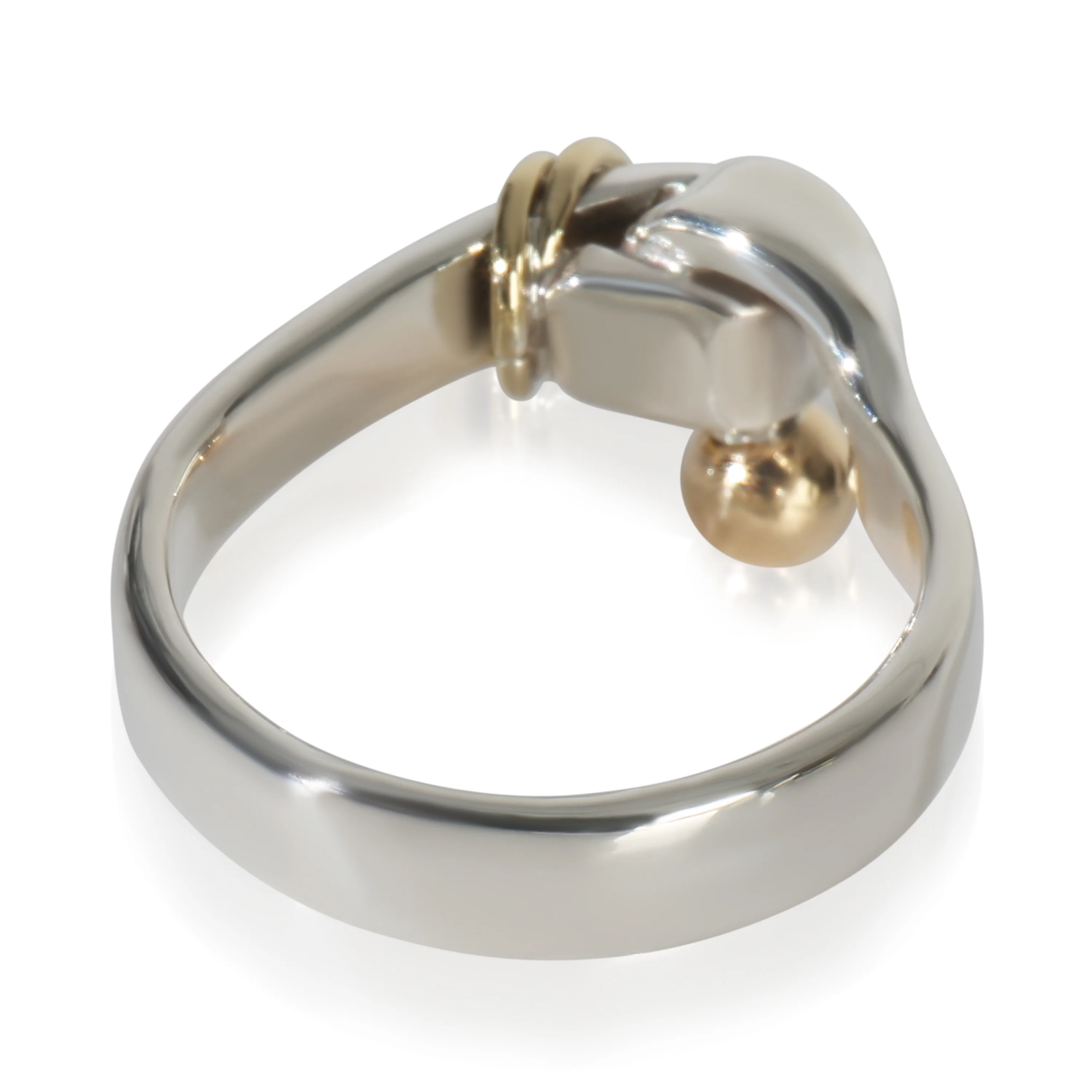 Yellow Gold & Sterling Silver  Vintage Hook Ring - Image 3
