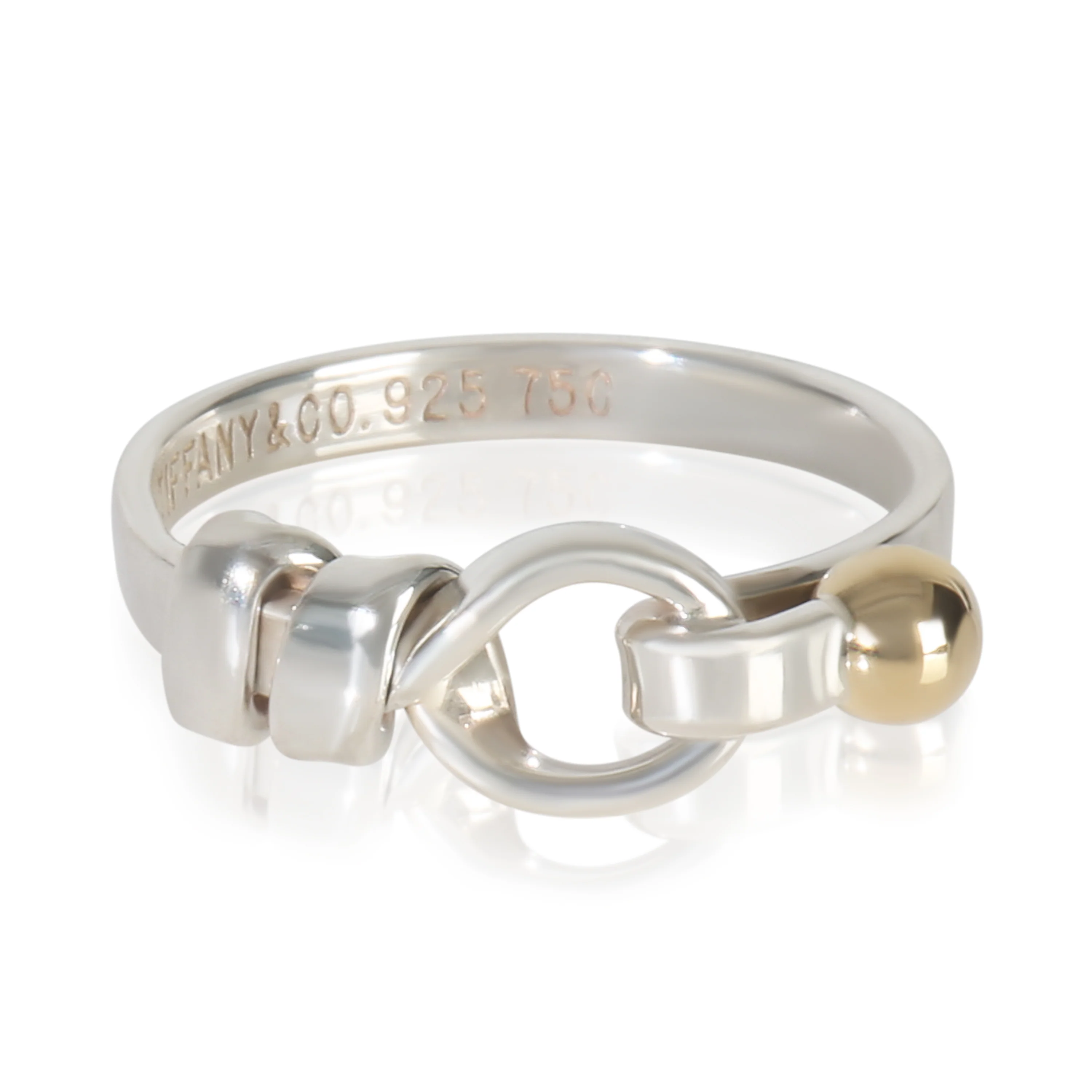 Yellow Gold & Sterling Silver Vintage Hook Ring
