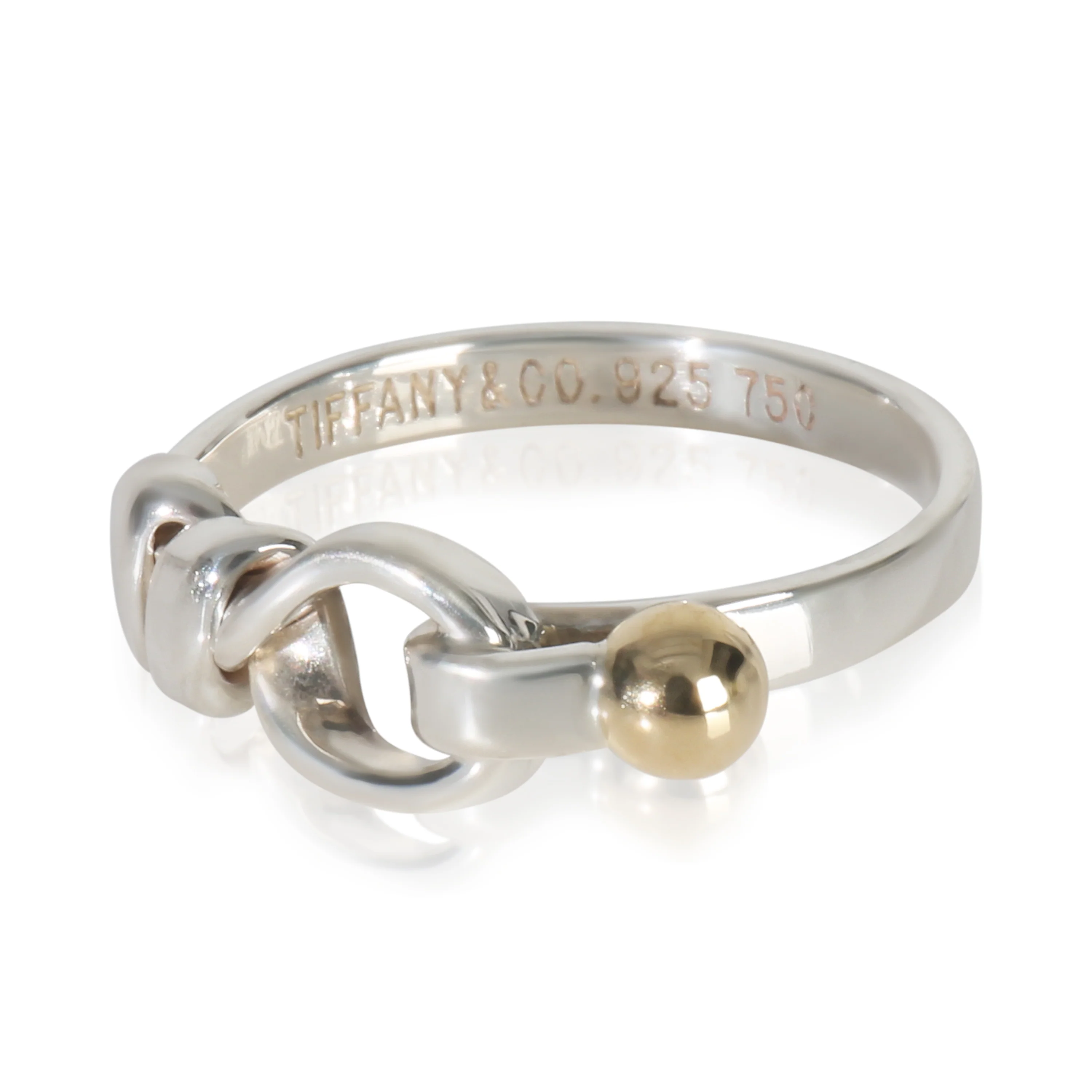 Yellow Gold & Sterling Silver Vintage Hook Ring - Image 2