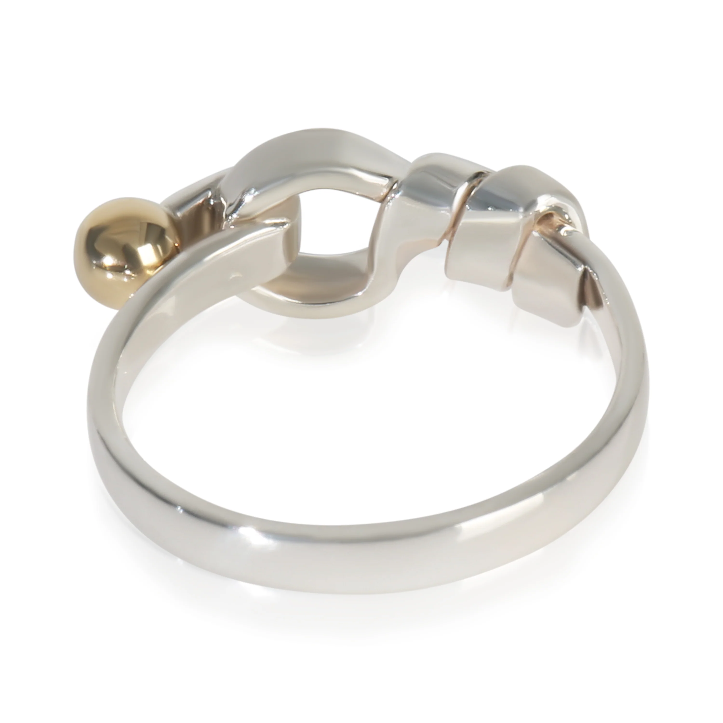 Yellow Gold & Sterling Silver Vintage Hook Ring - Image 3