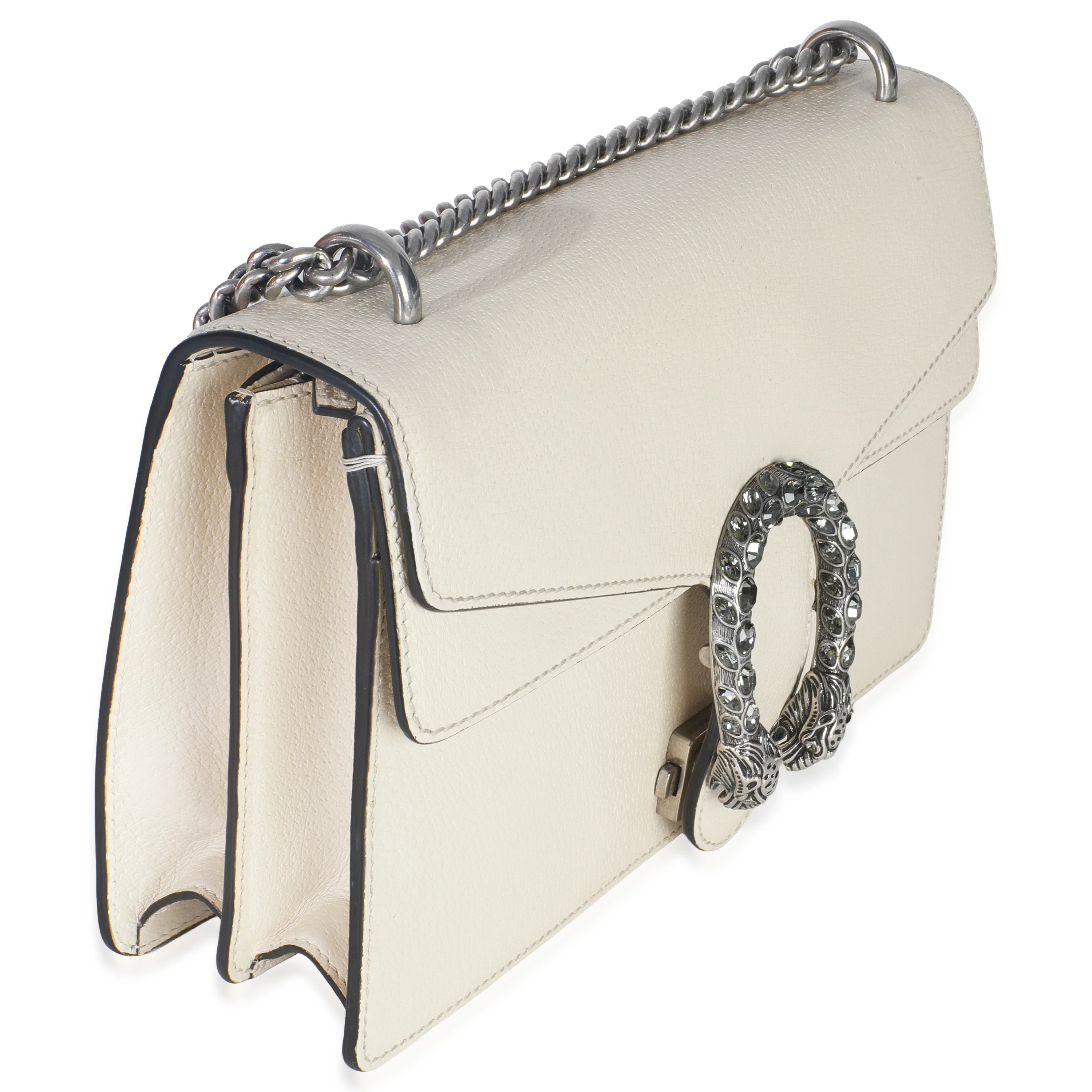 Mystic White Textured Calfskin Crystal Small Dionysus Bag - Image 3