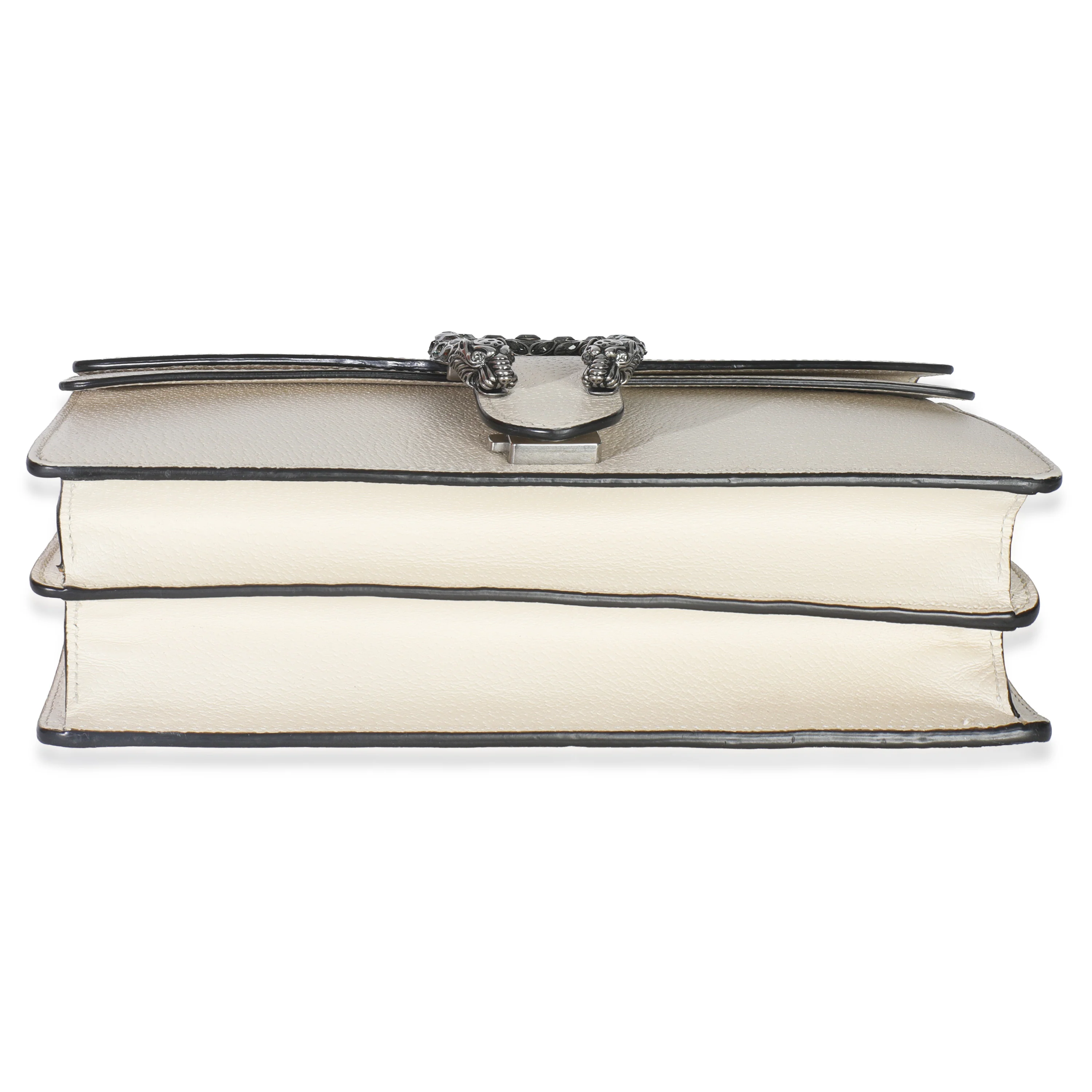 Mystic White Textured Calfskin Crystal Small Dionysus Bag - Image 4