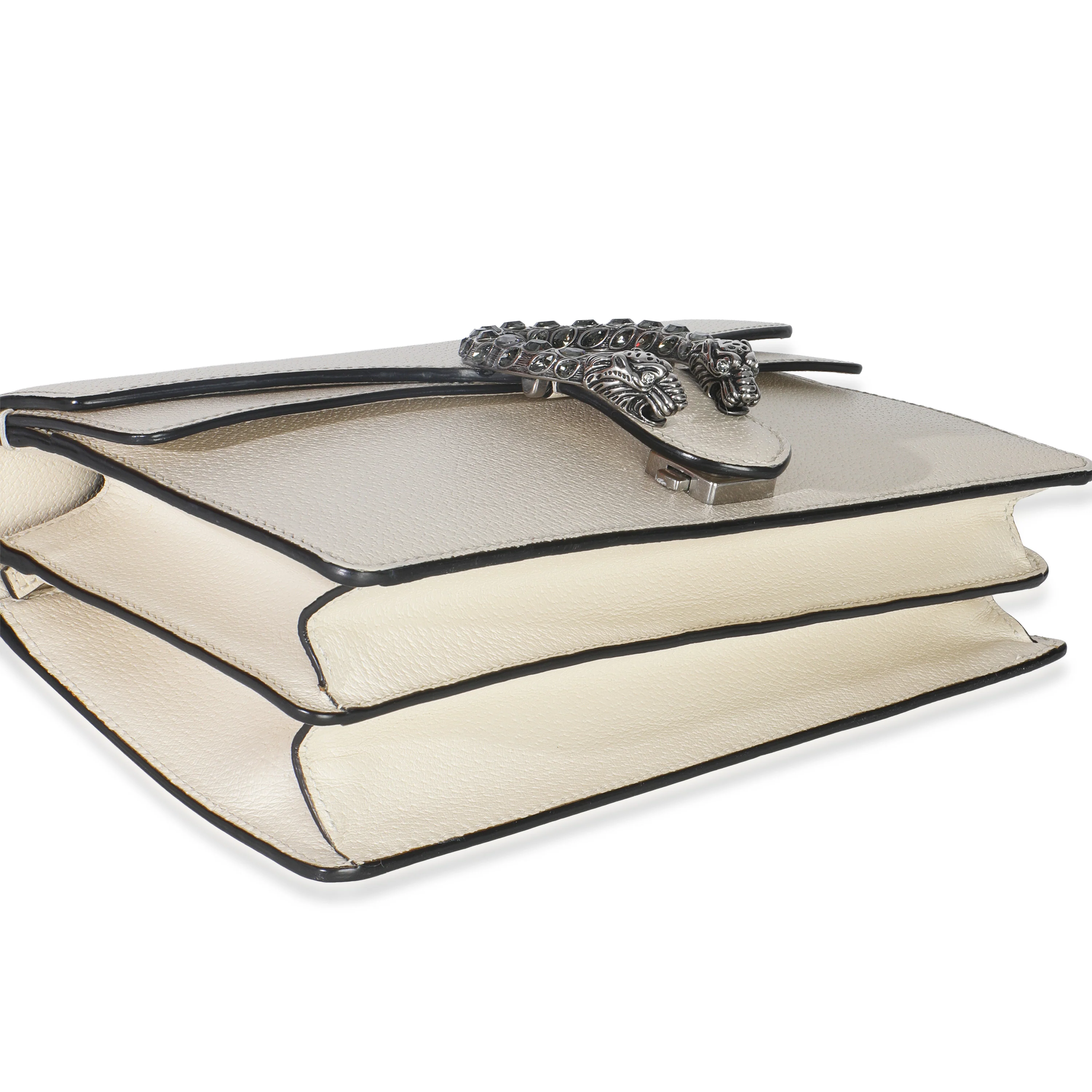 Mystic White Textured Calfskin Crystal Small Dionysus Bag - Image 5