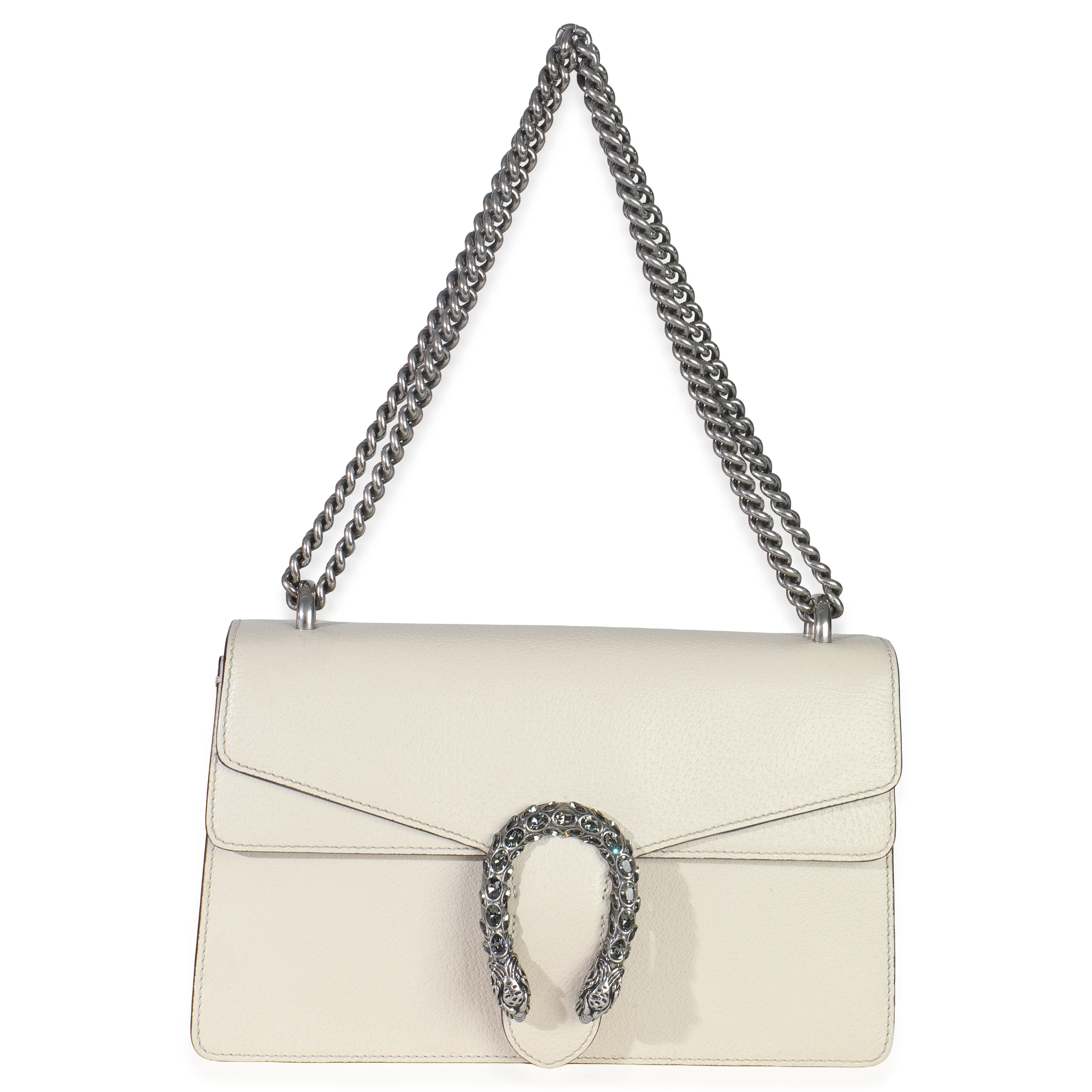 Mystic White Textured Calfskin Crystal Small Dionysus Bag - Image 7