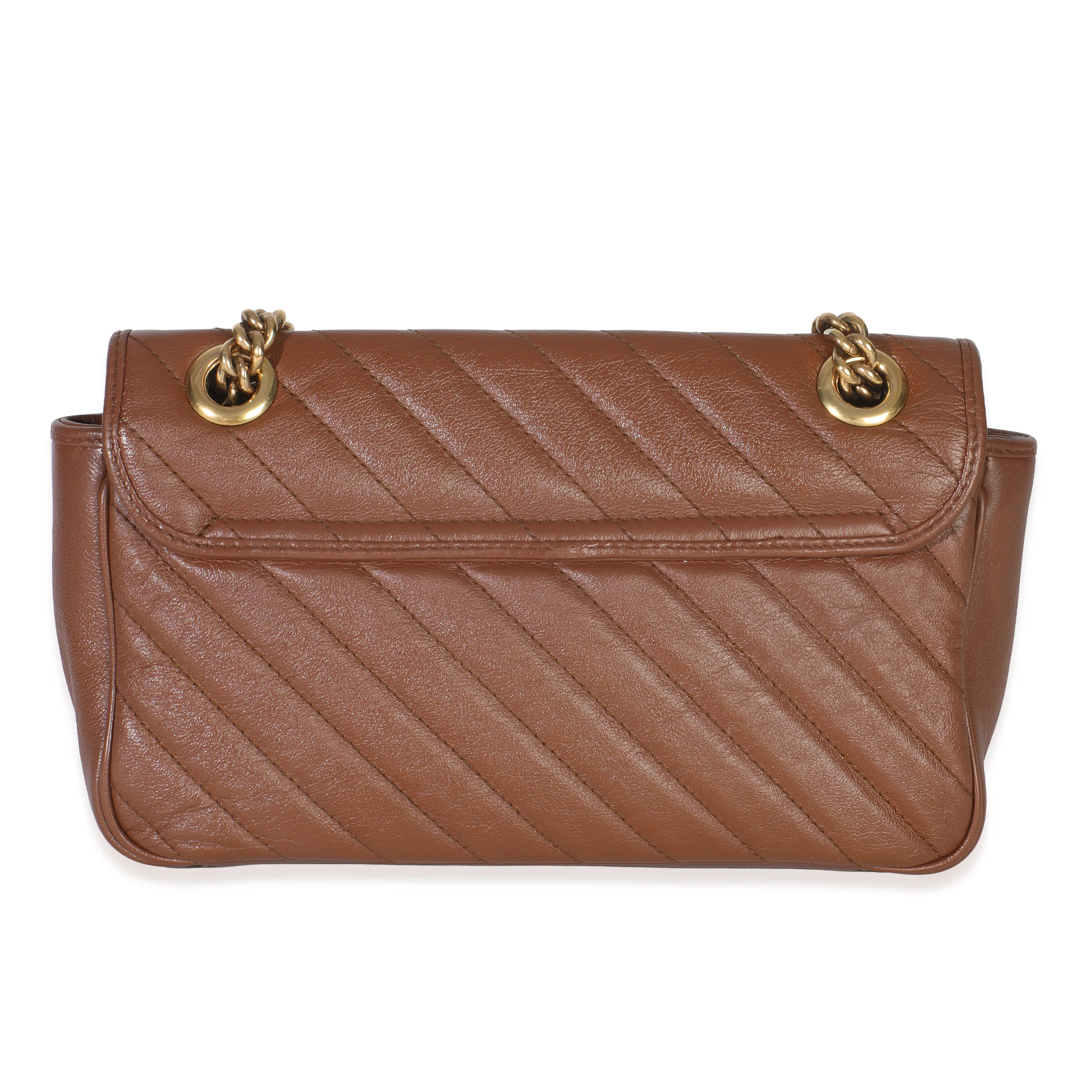 Brown Diagonal Matelasse Quilted Calfskin Small Marmont Shoulder Bag - Image 4