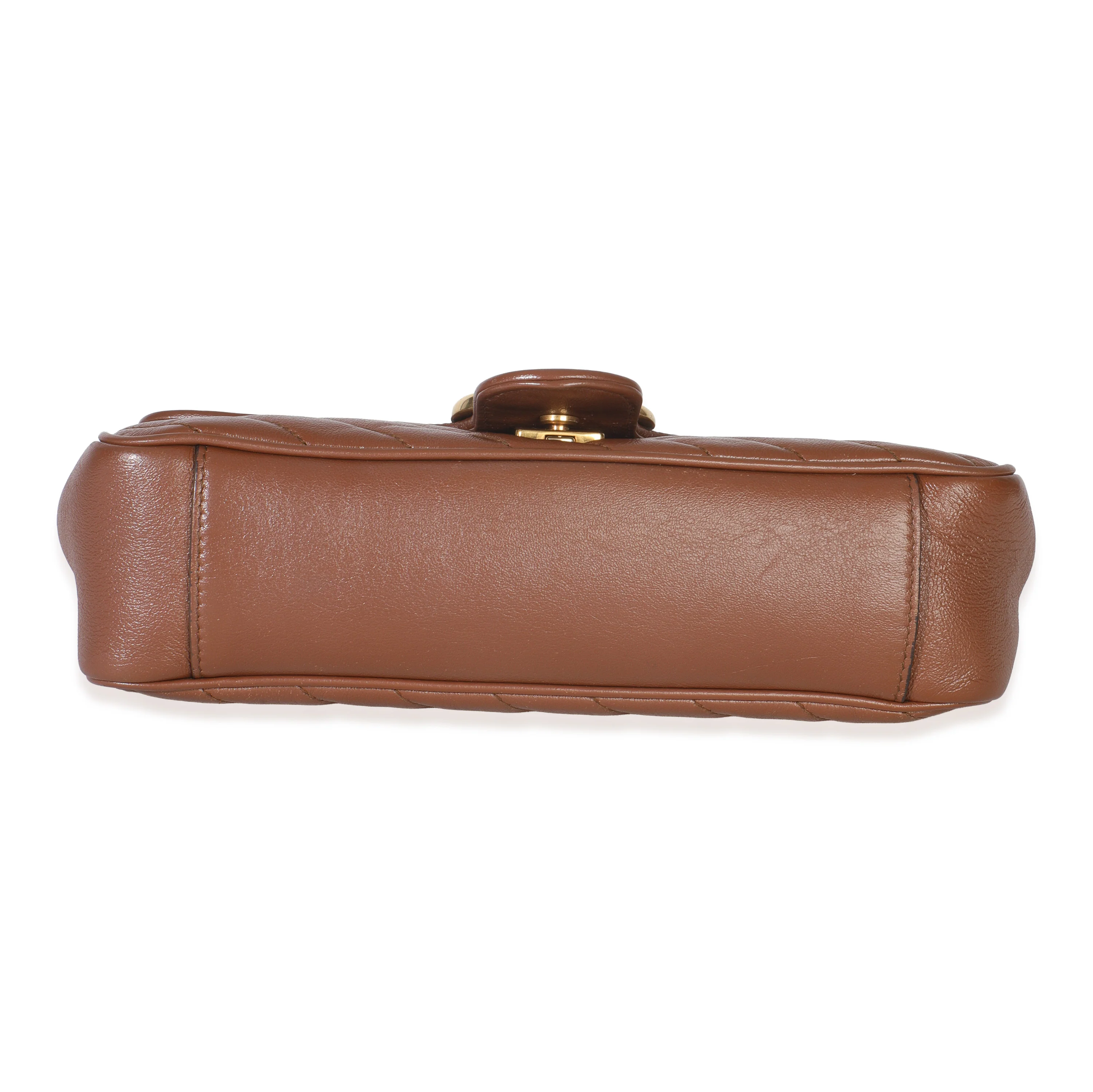 Brown Diagonal Matelasse Quilted Calfskin Small Marmont Shoulder Bag - Image 5
