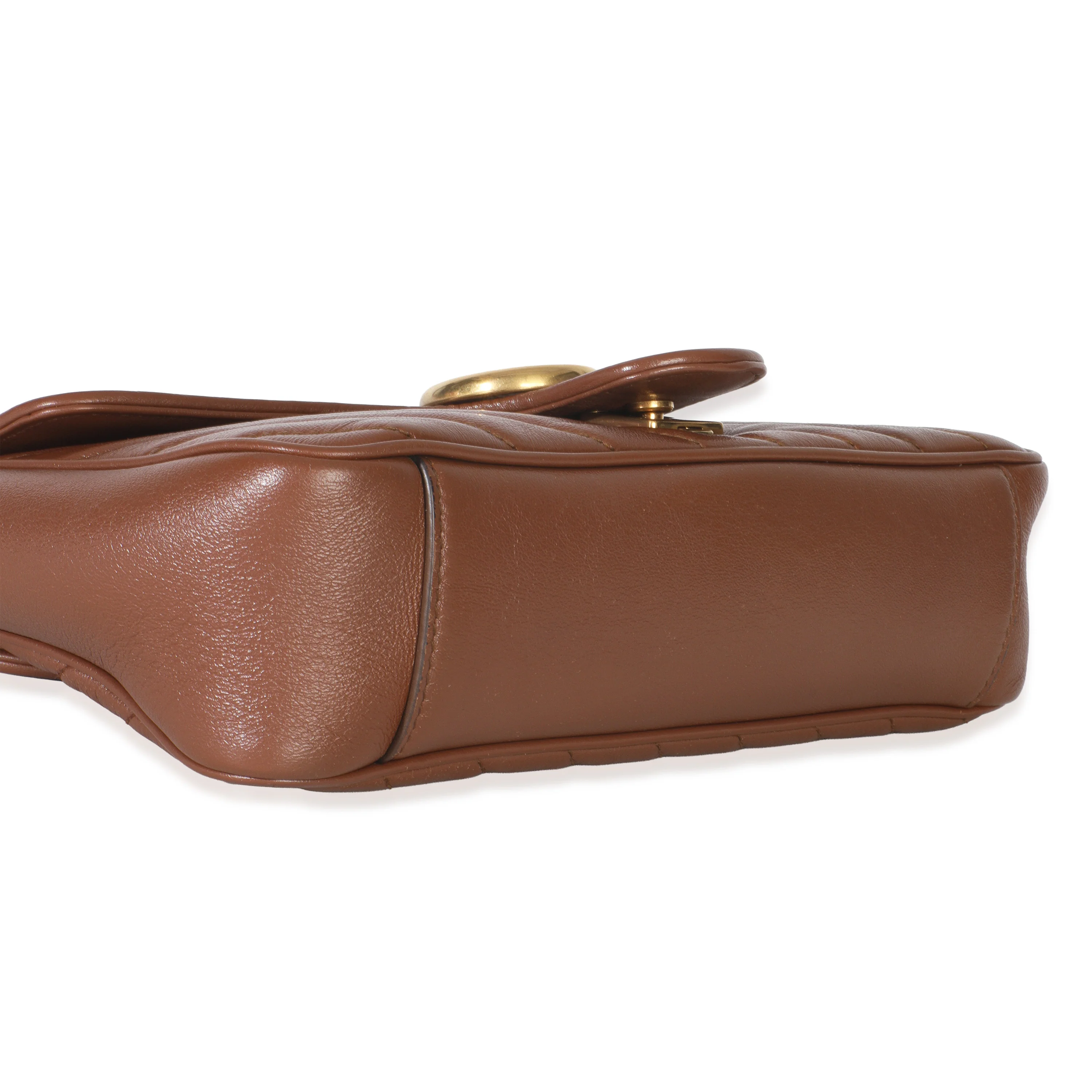 Brown Diagonal Matelasse Quilted Calfskin Small Marmont Shoulder Bag - Image 6